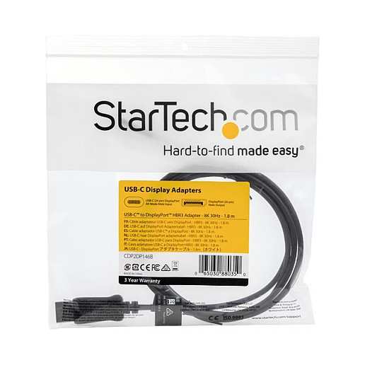 Vanjski video adapter STARTECH.COM duljine 6 ft (1.8 m) (USB C na Displayport 1.4 Cable Adapter, 4K/5K/8K USB Type C na DP 1.4 Monitor Video Converter Cable,-9