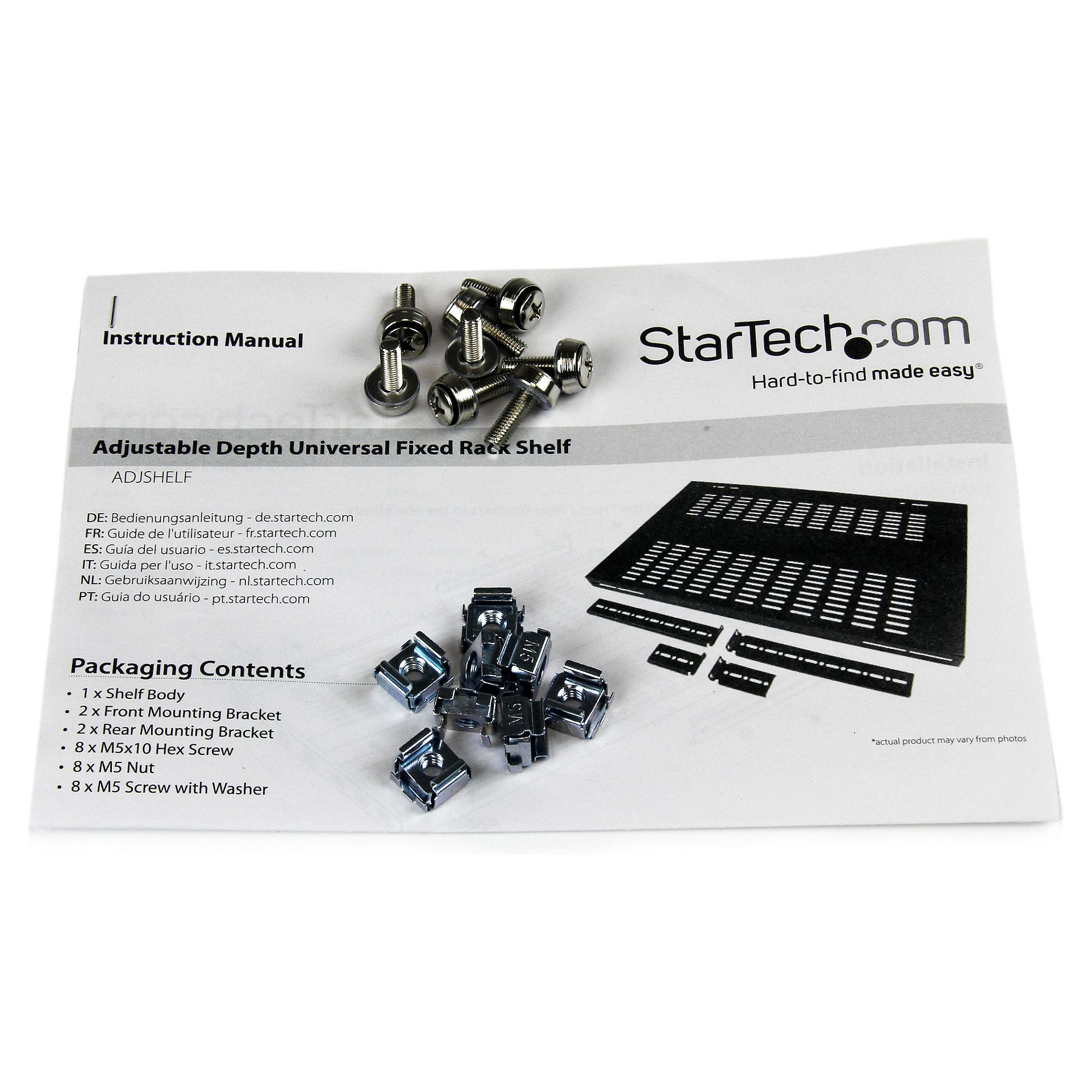 Polica za mrežni ormar STARTECH.COM ADJSHELF 1U (podesiva, perforirana, do 80 kg)-7