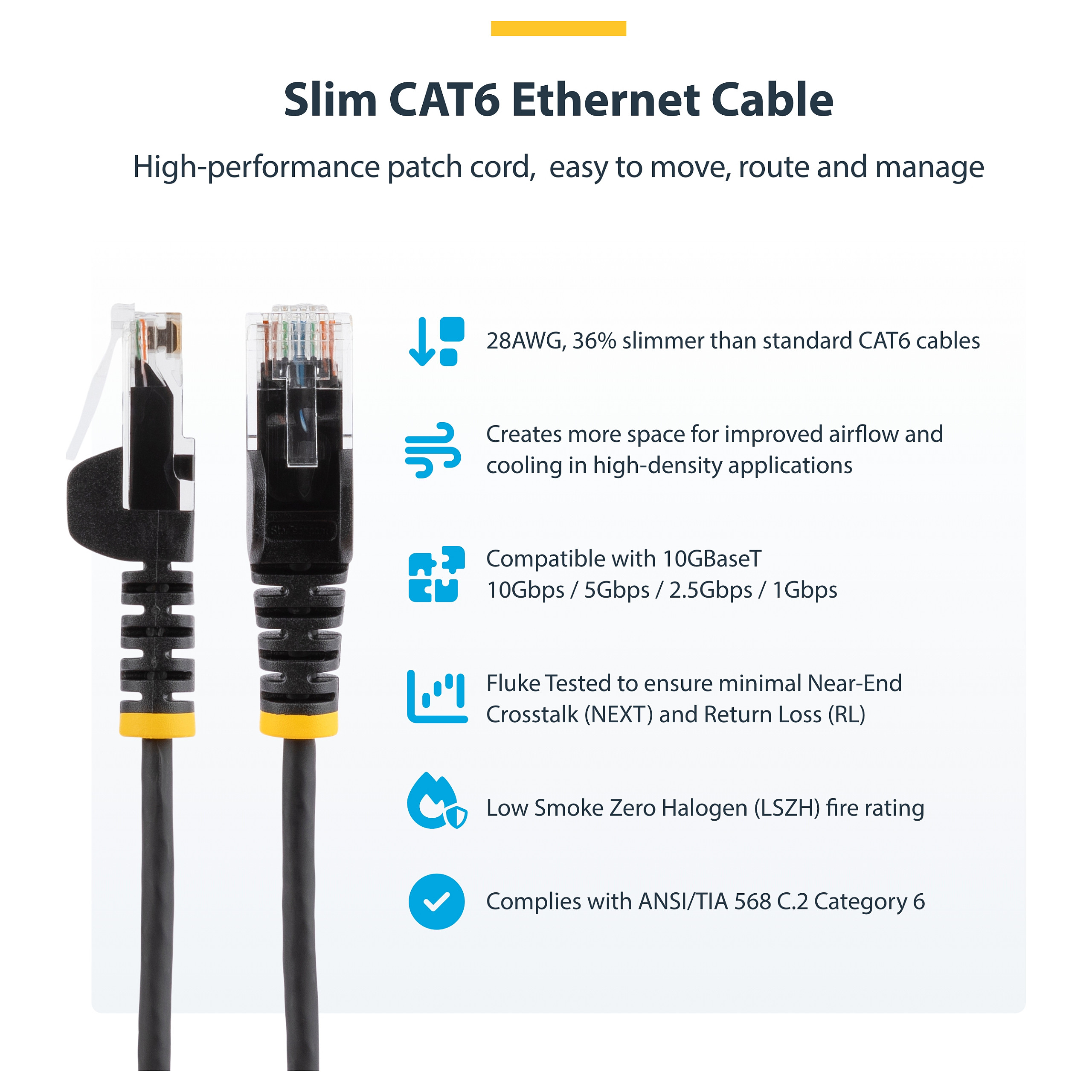 Mrežni patch kabel STARTECH.COM CAT6 UTP Slim LSZH, 3m, plava boja-6