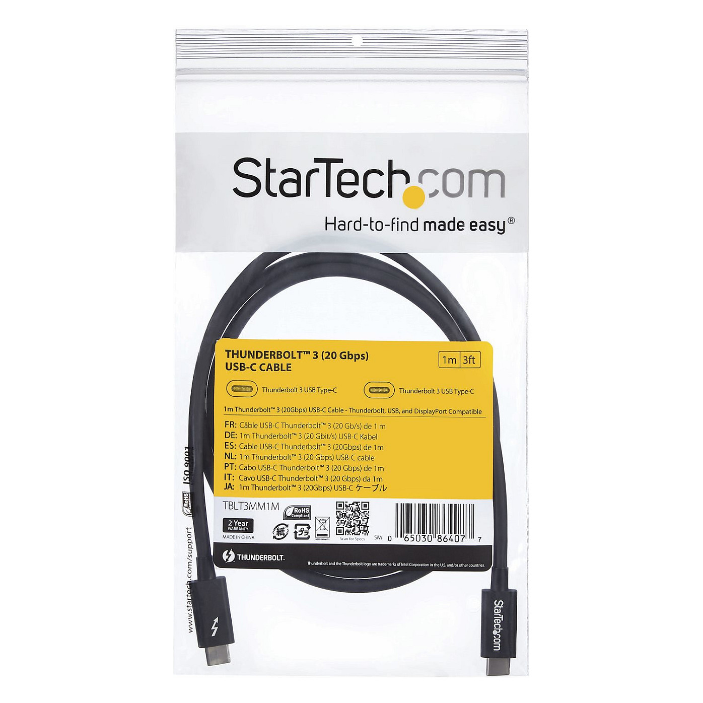 Thunderbolt 3 kabel STARTECH.COM TBLT3MM1M (1m, 20Gbps, 100W Power Delivery, 4K 60Hz)-10