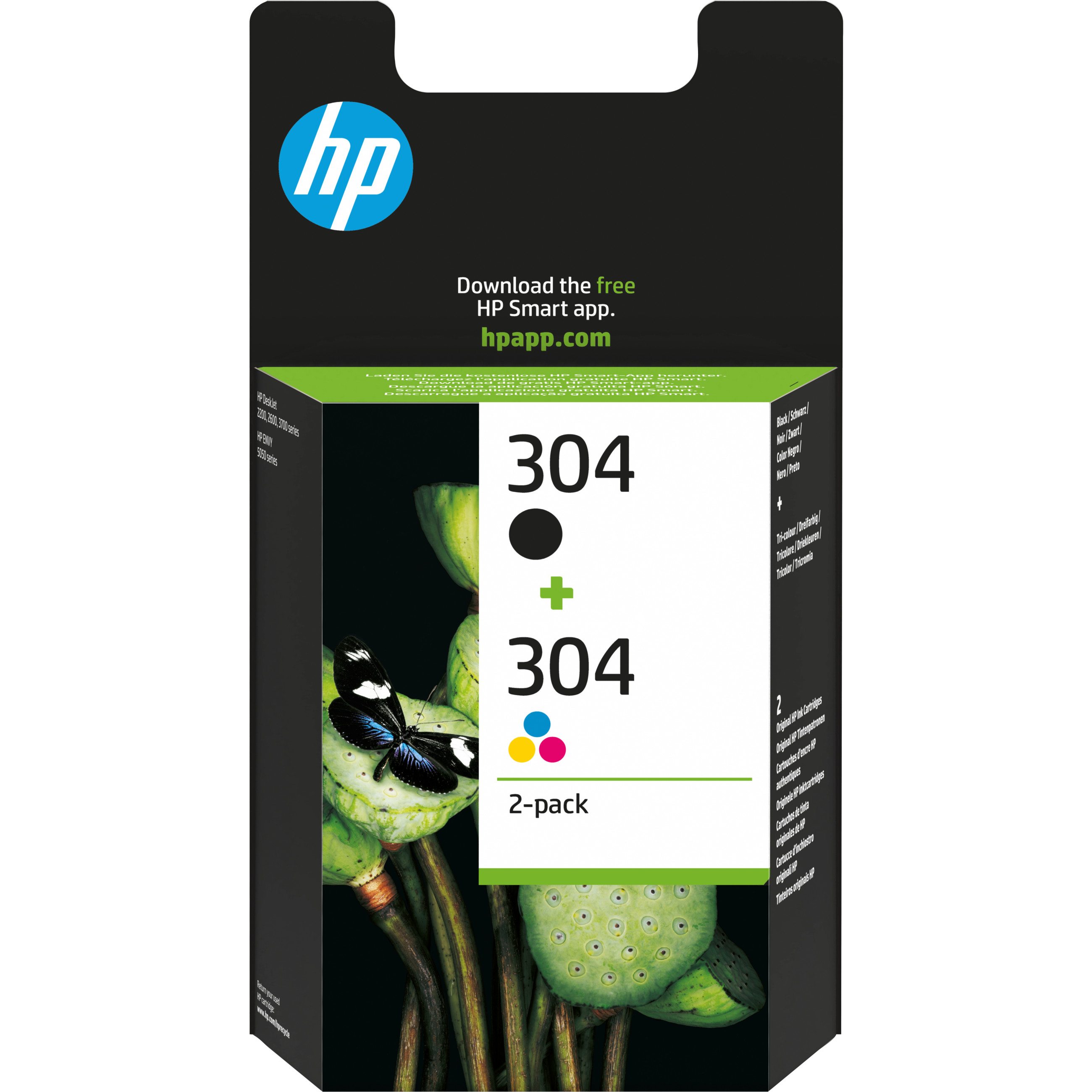 Spremnik s tintom HP 304 Combo Pack (2 komada, original) crna, trobojna na bazi boje-1