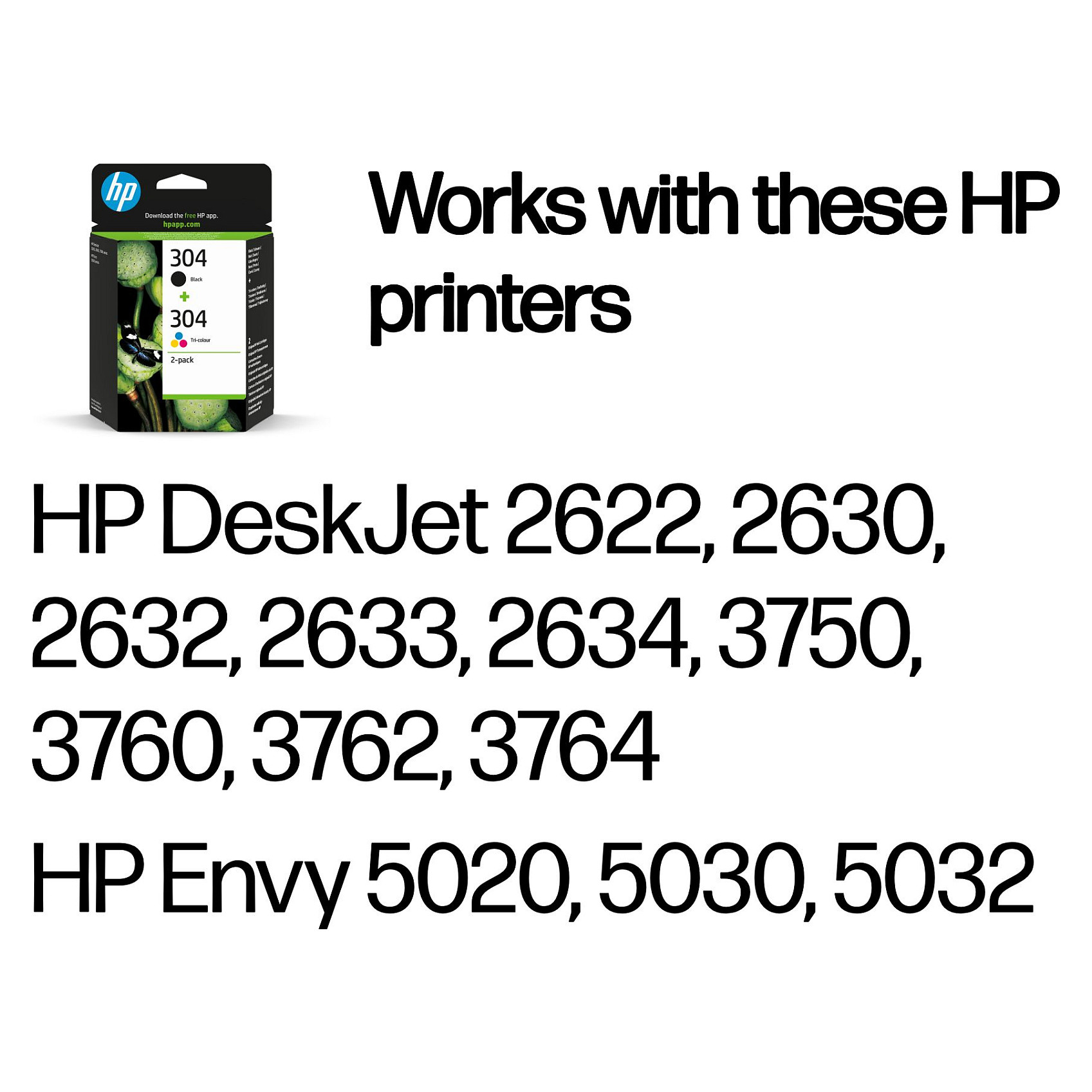Spremnik s tintom HP 304 Combo Pack (2 komada, original) crna, trobojna na bazi boje-3
