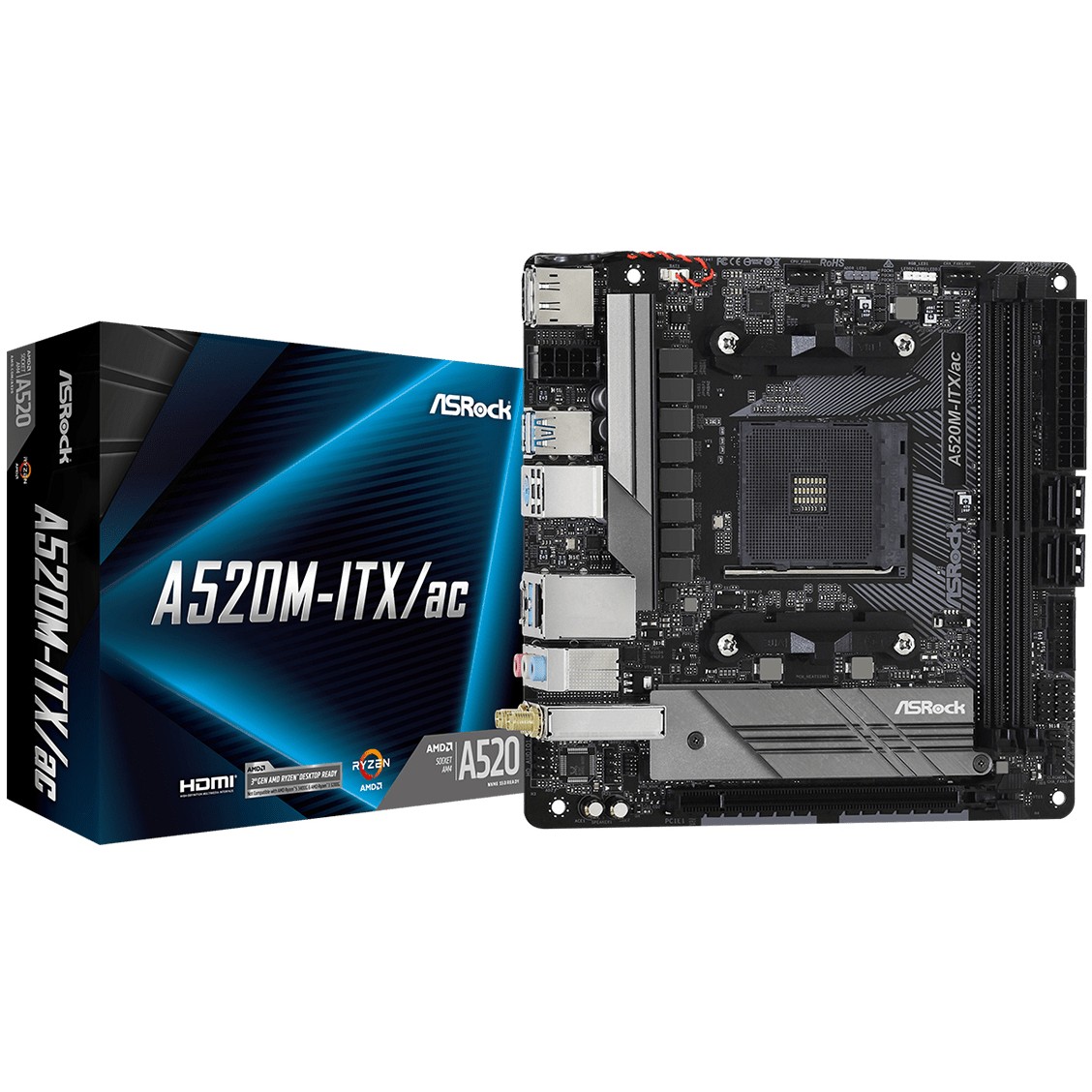 Matična ploča ASROCK A520M-ITX/ac (mini ITX, Socket AM4, AMD A520)-5