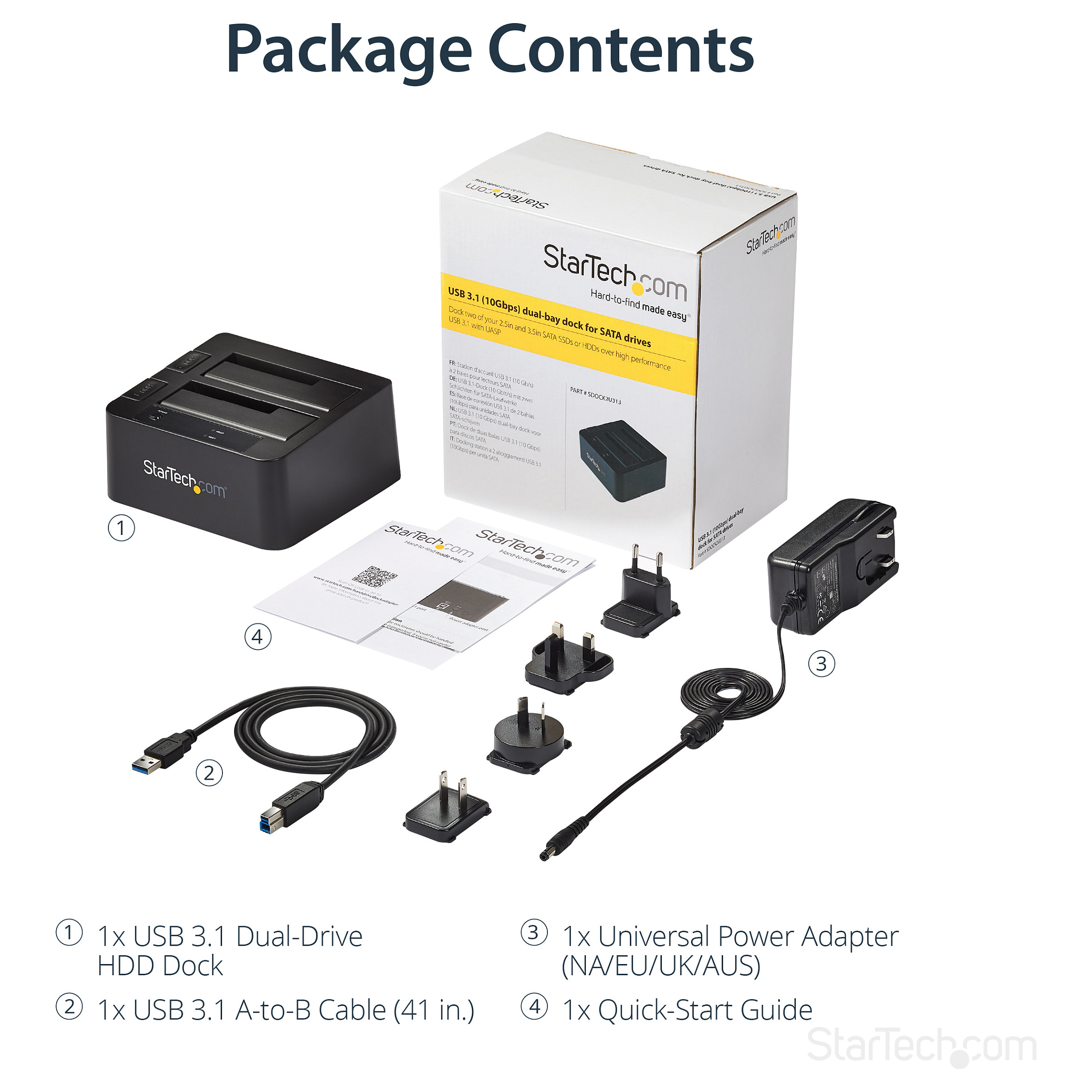 Priključna stanica STARTECH.COM Dvostruka (USB 3.1, SATA, 10 Gbps, 2.5", 3.5", 12TB)-11