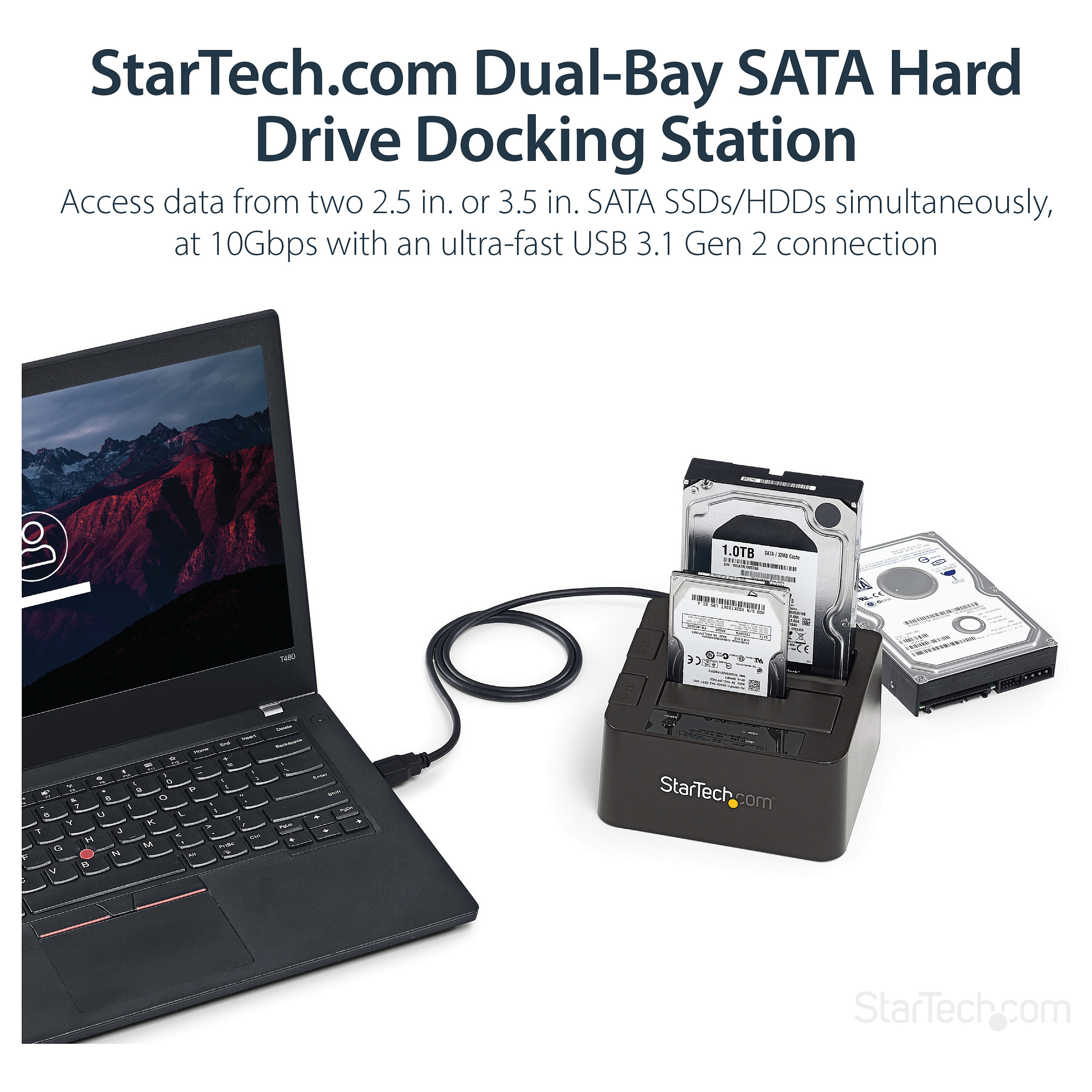Priključna stanica STARTECH.COM Dvostruka (USB 3.1, SATA, 10 Gbps, 2.5", 3.5", 12TB)-13
