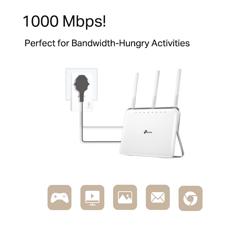 Adapter TP-LINK TL-PA7017P (AV1000 Gigabit Passthrough, most, za utičnicu)-6
