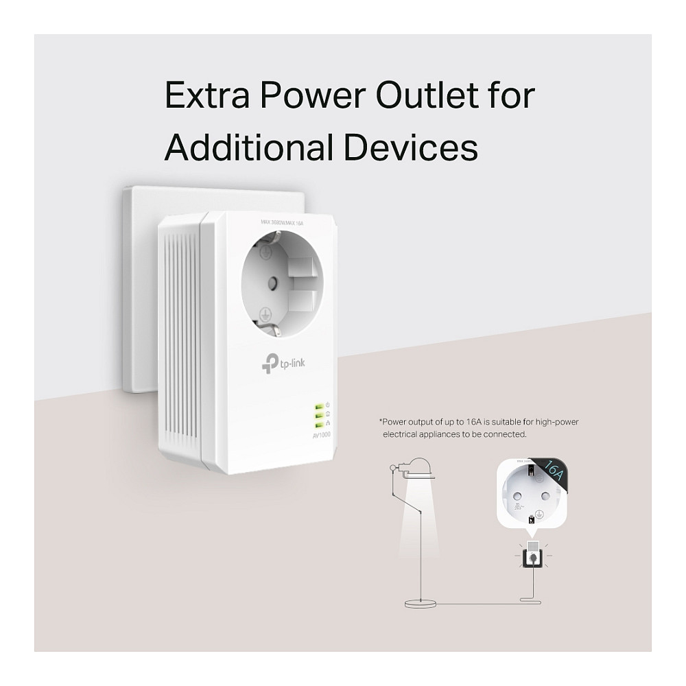 Adapter TP-LINK TL-PA7017P (AV1000 Gigabit Passthrough, most, za utičnicu)-9