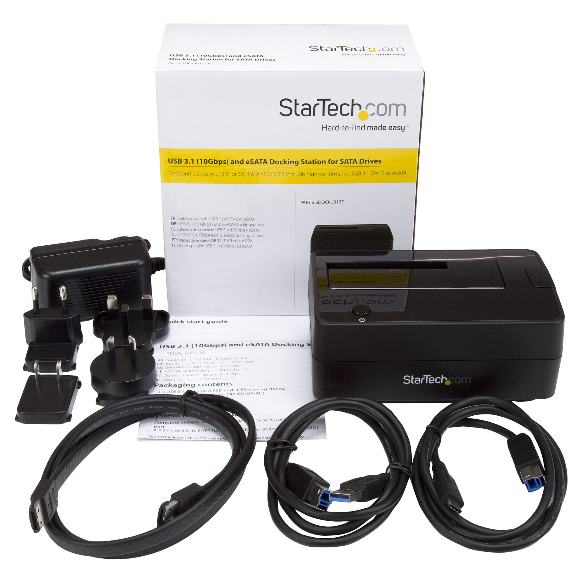 Docking stanica za diskove STARTECH.COM SDOCKU313E (2.5"/3.5" SATA HDD/SSD, USB 3.1 Gen 2, eSATA)-10
