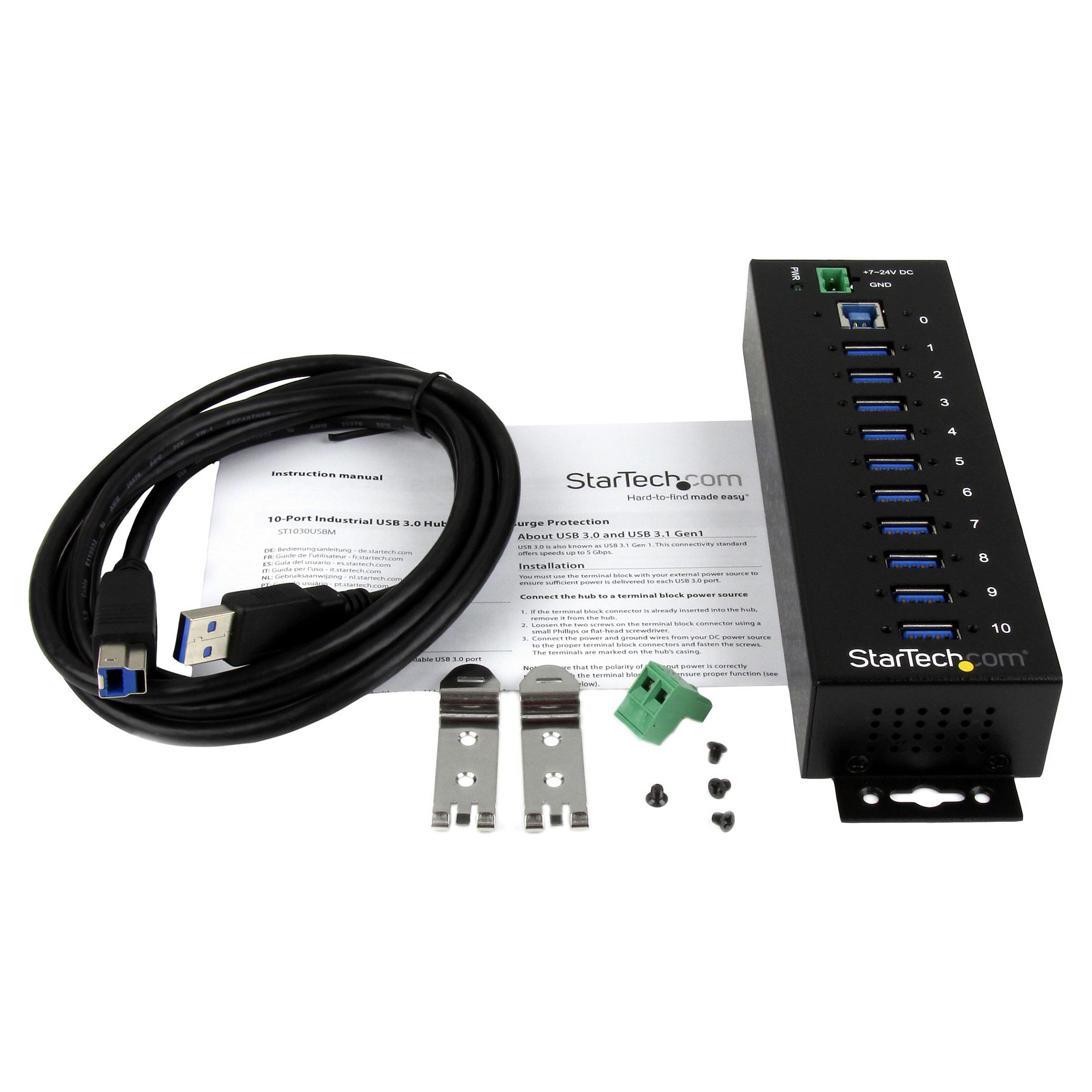 USB hub STARTECH 10-portni industrijski USB 3.0 ST1030USBM-8
