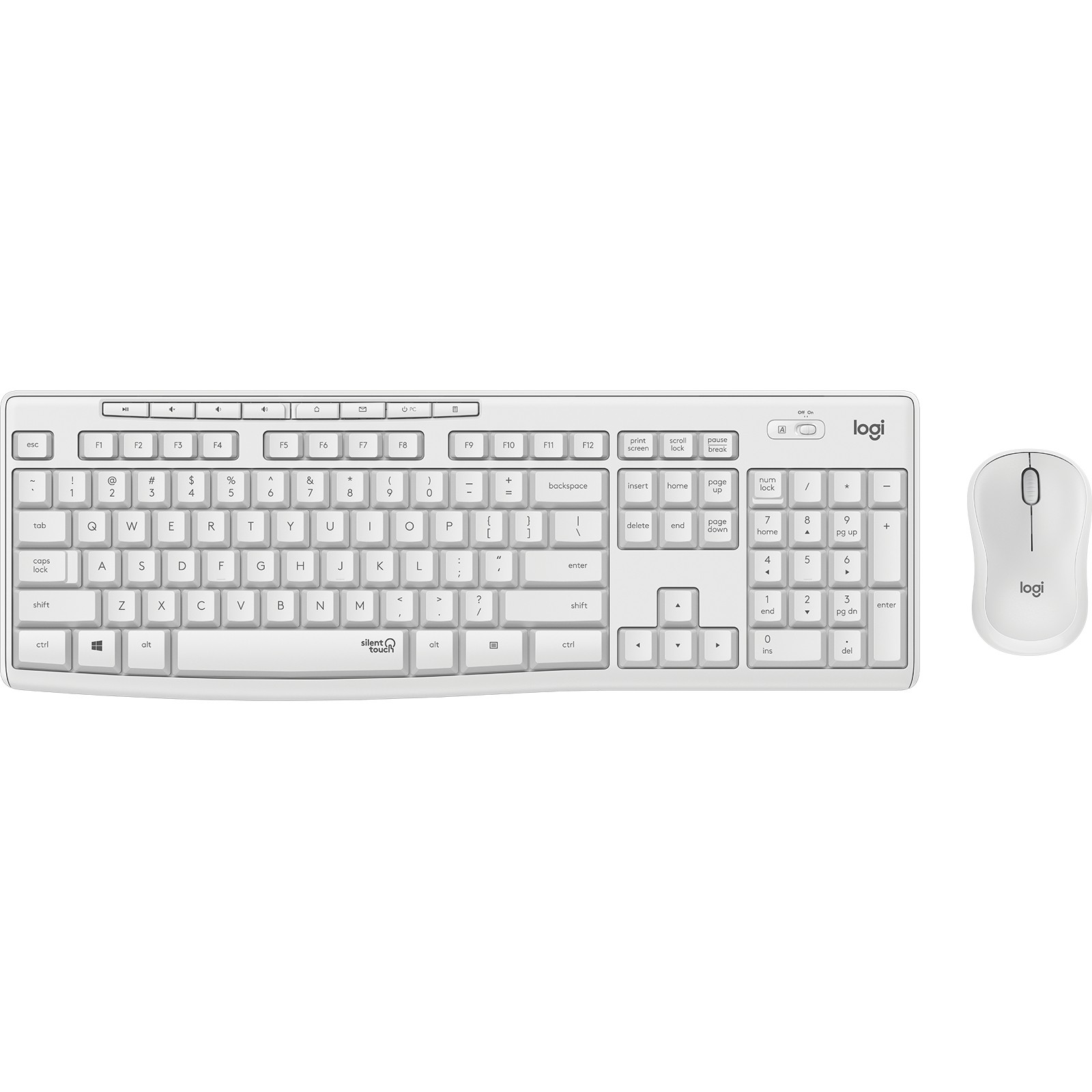 Set tipkovnice i miša LOGITECH MK295 Silent (njemačka) bijela – internacionalna non HR tipkovnica-6