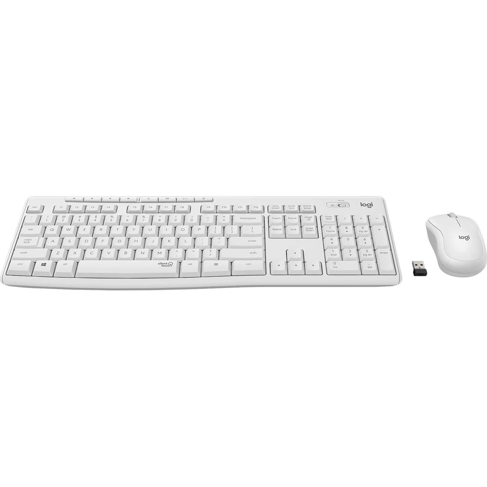 Set tipkovnice i miša LOGITECH MK295 Silent (njemačka) bijela – internacionalna non HR tipkovnica-7