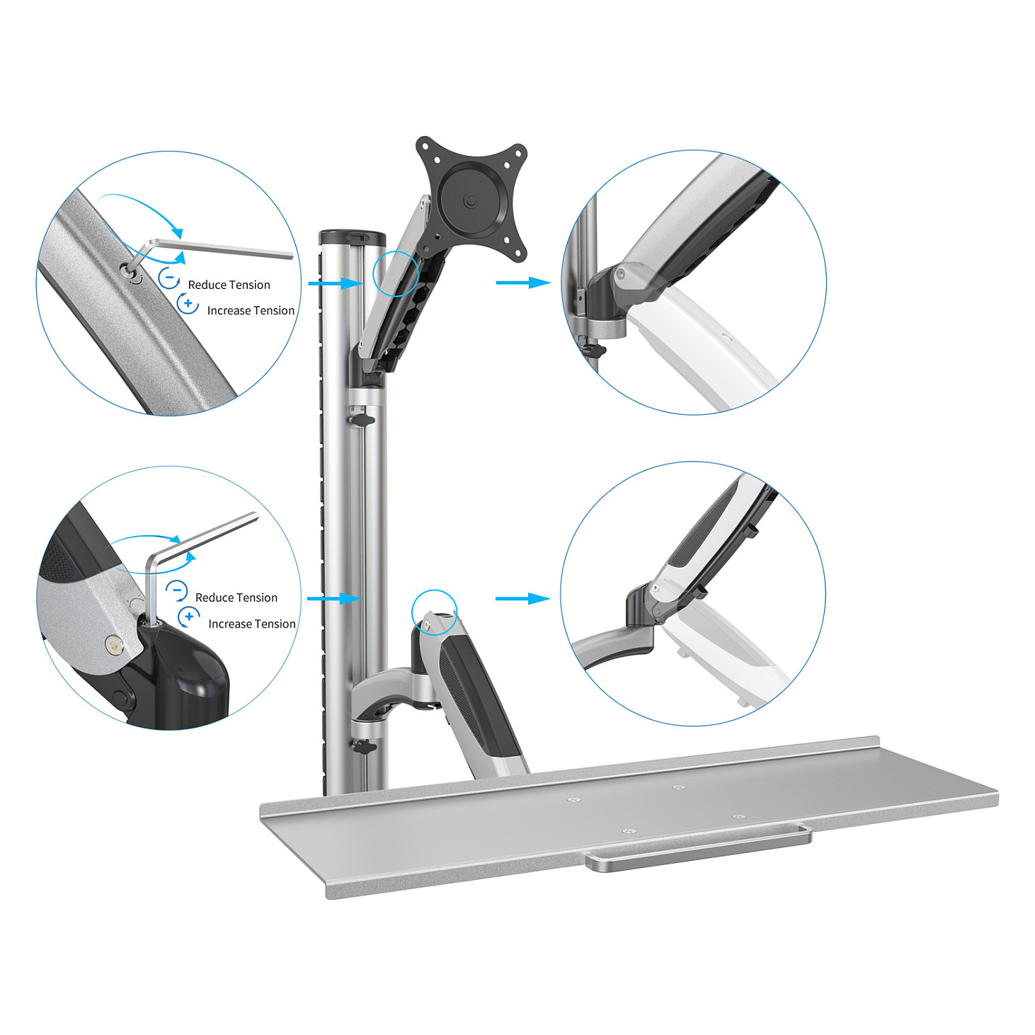 Nosač monitora DIGITUS DA-90354 (univerzalni zidni nosač, prilagodba visine)-5