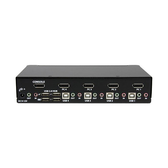 DisplayPort KVM switch STARTECH.COM KVM / audio / USB switch sa četiri porta s audio podrškom (USB- tipkovnica, video, miš, računalni switch box za2560x1600 DP-5