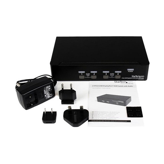 DisplayPort KVM switch STARTECH.COM KVM / audio / USB switch sa četiri porta s audio podrškom (USB- tipkovnica, video, miš, računalni switch box za2560x1600 DP-6
