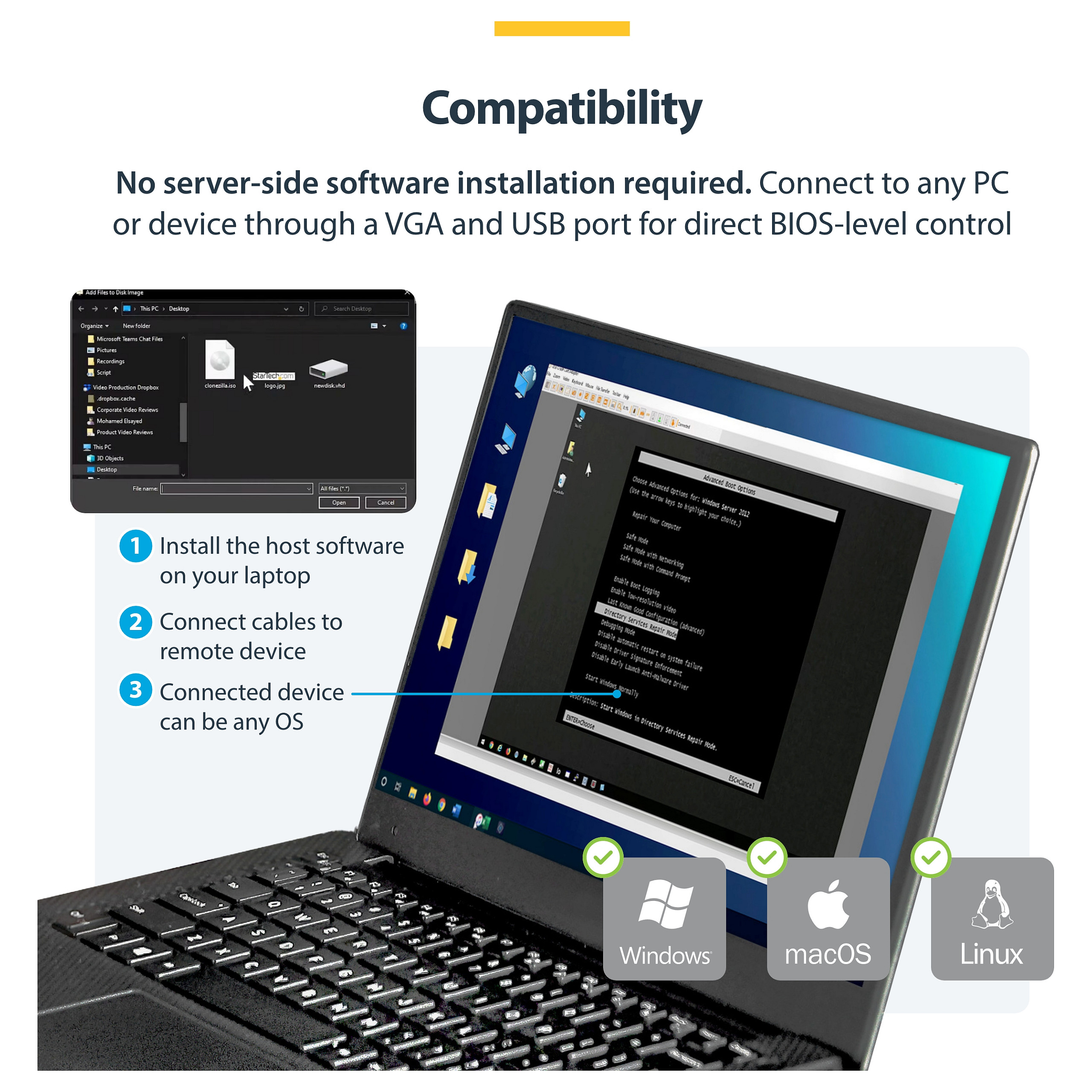 KVM adapter STARTECH.COM NOTECONS02 (USB, prijenosni, 1920x1200, prijenos datoteka)-15