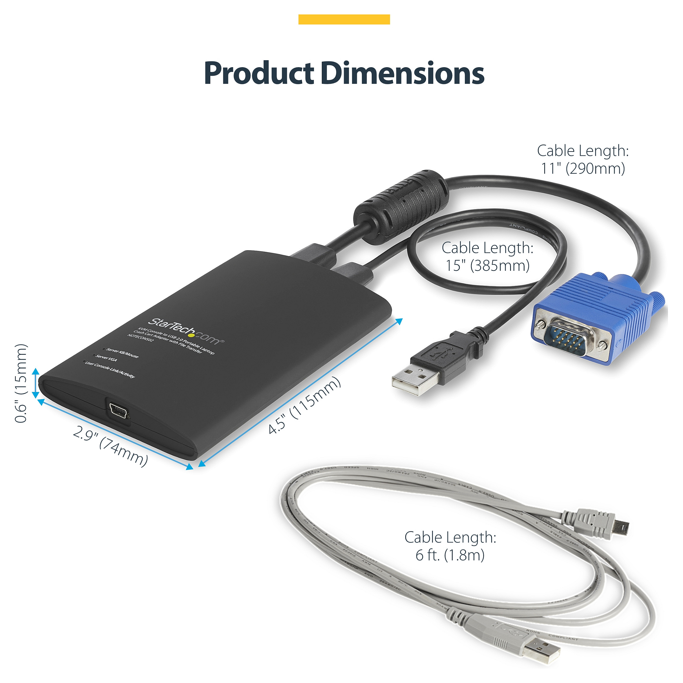 KVM adapter STARTECH.COM NOTECONS02 (USB, prijenosni, 1920x1200, prijenos datoteka)-20