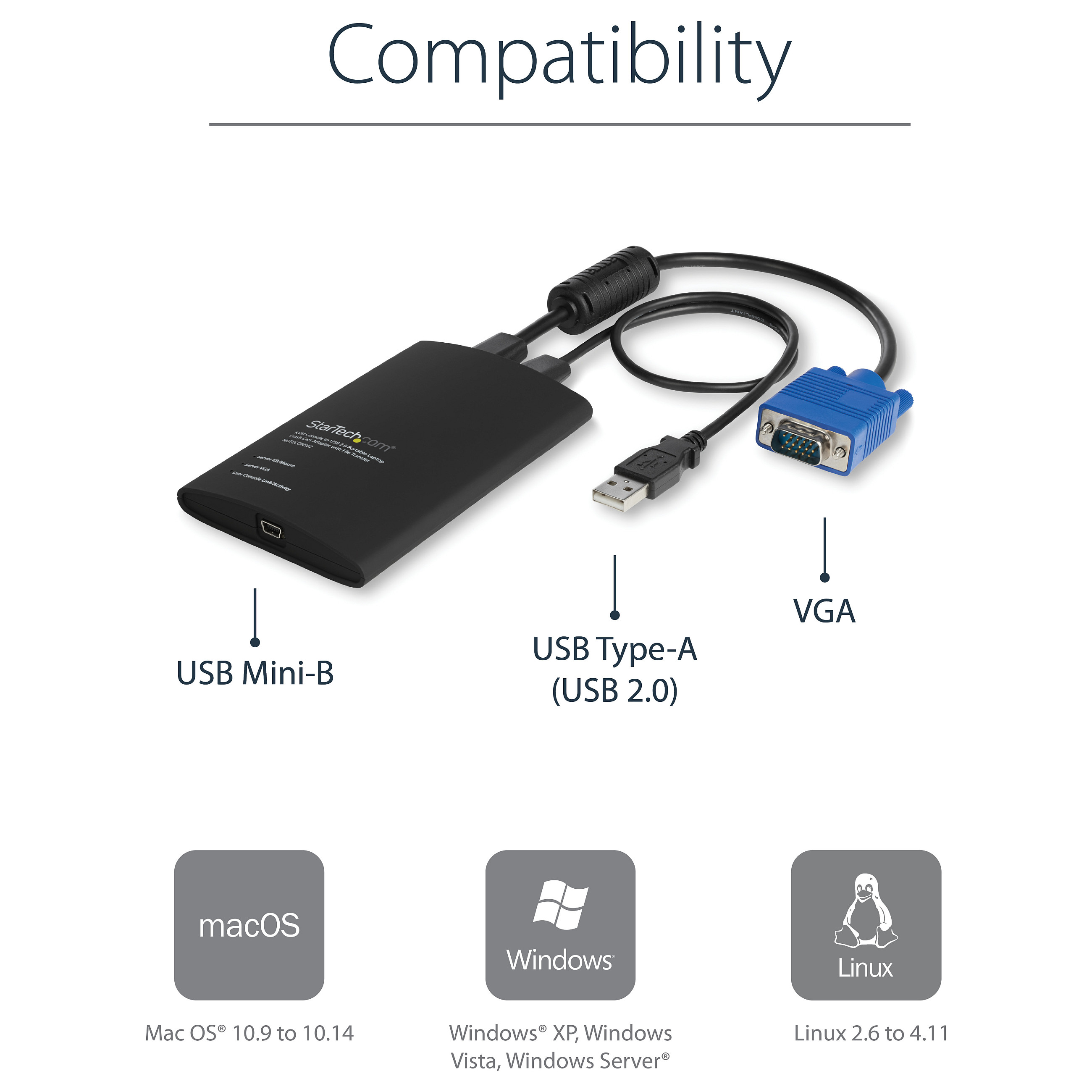 KVM adapter STARTECH.COM NOTECONS02 (USB, prijenosni, 1920x1200, prijenos datoteka)-28