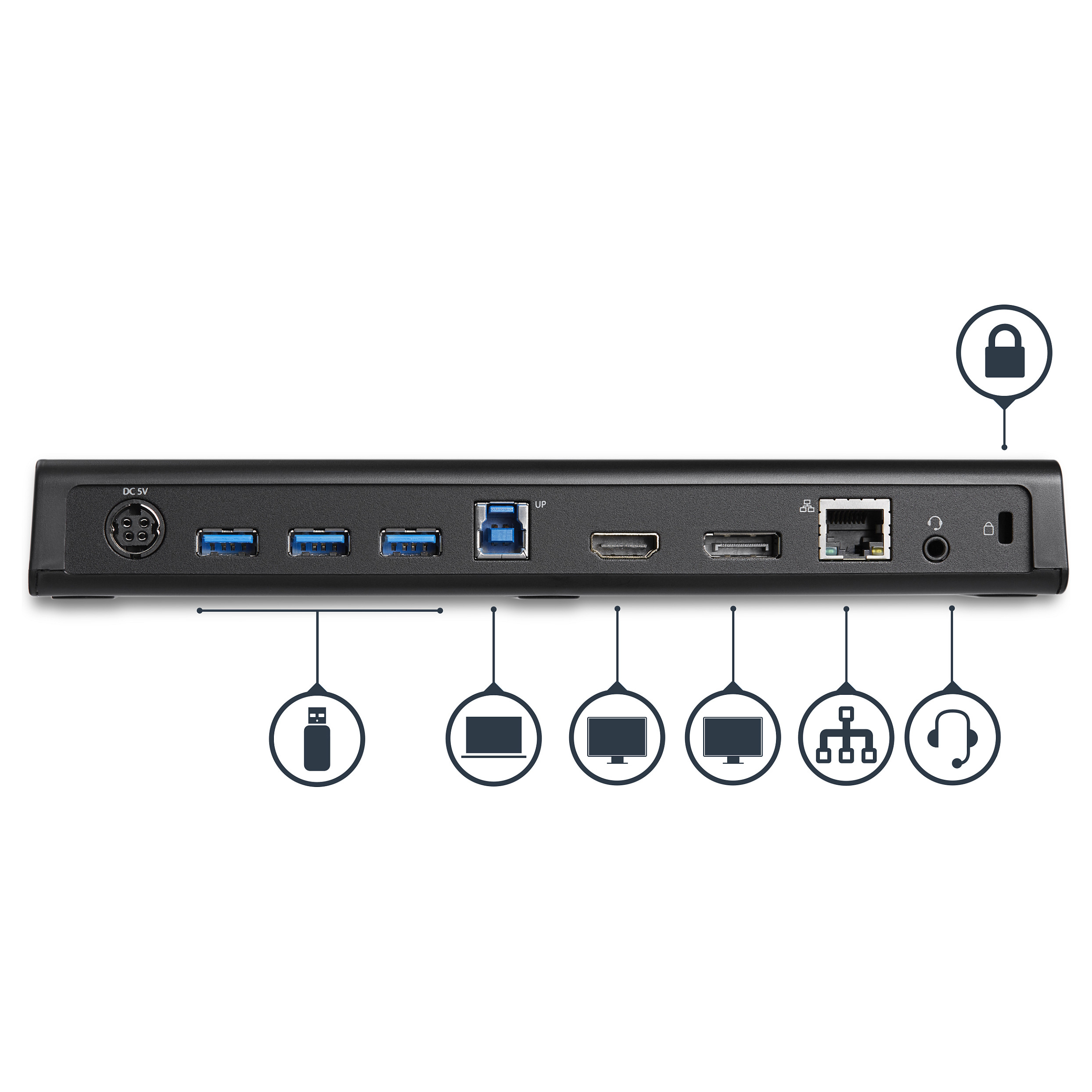Laptop STARTECH Postaja za spajanje Dual Monitor (USB 3.0, HDMI, 4K Display Port)-6