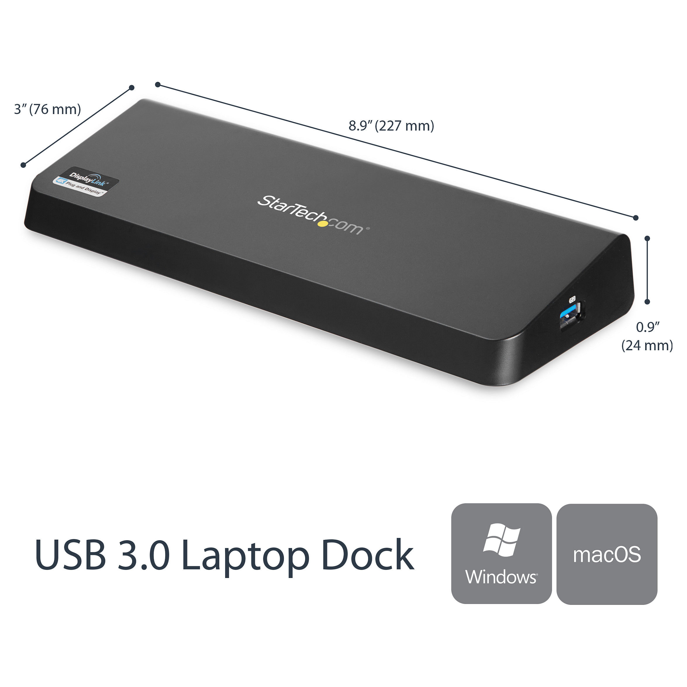 Laptop STARTECH Postaja za spajanje Dual Monitor (USB 3.0, HDMI, 4K Display Port)-16