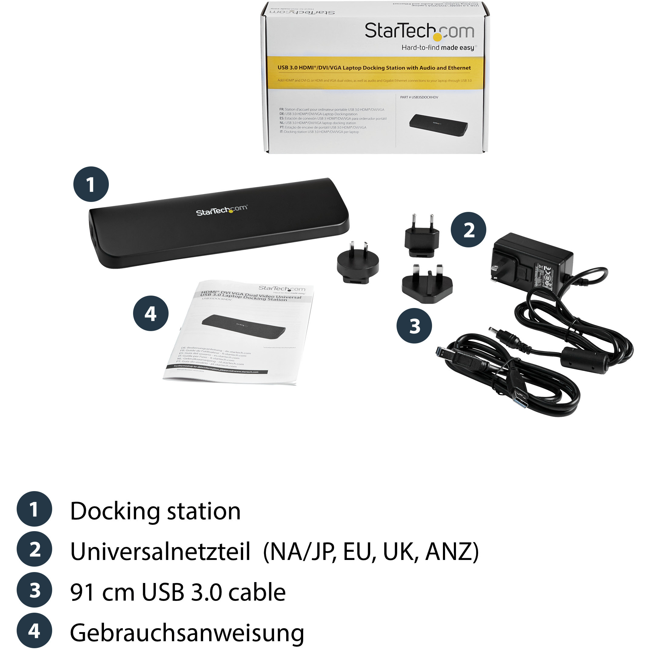 Priključna stanica za prijenosno računalo USB-C STARTECH.COM USB3SDOCKHDV-8