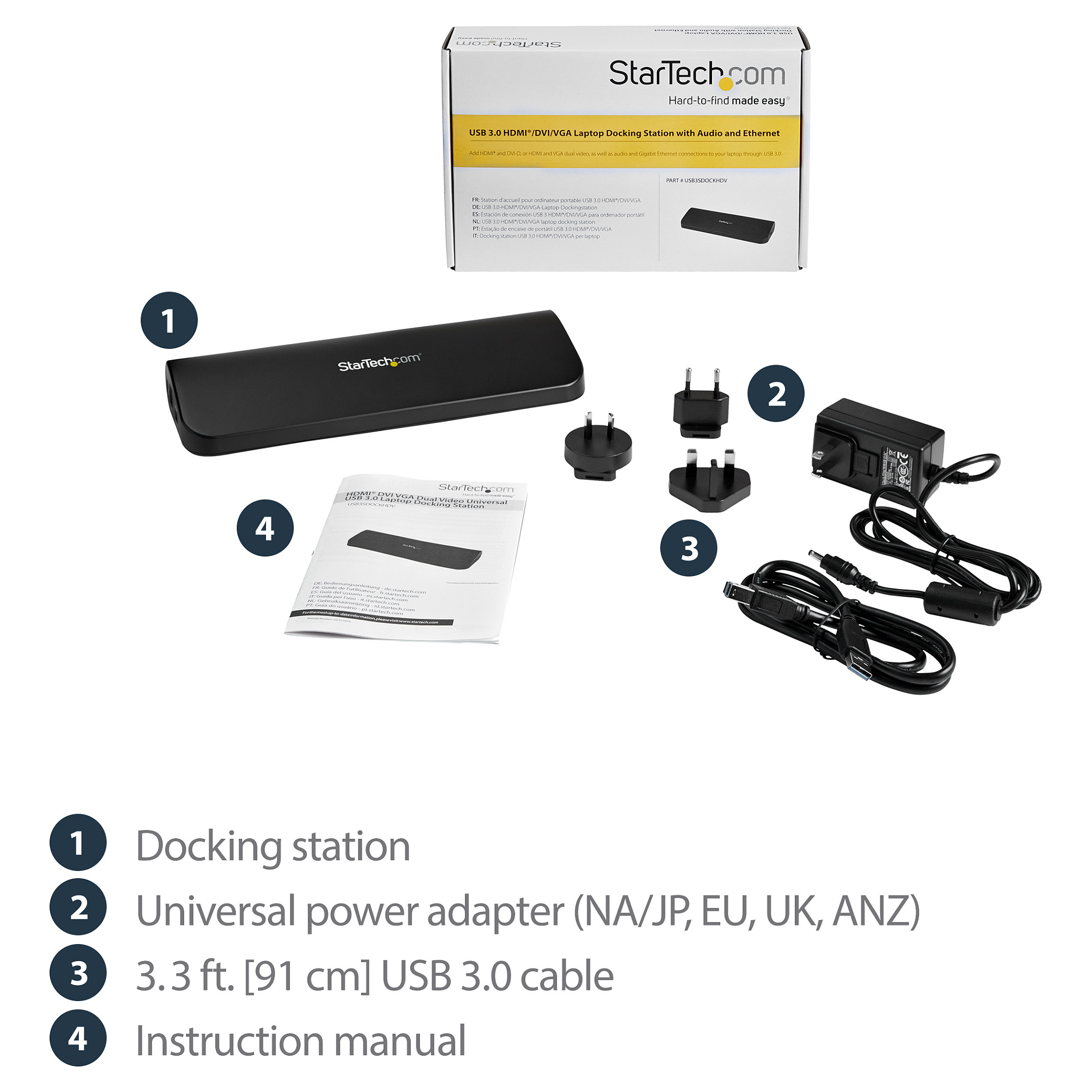 Priključna stanica za prijenosno računalo USB-C STARTECH.COM USB3SDOCKHDV-17