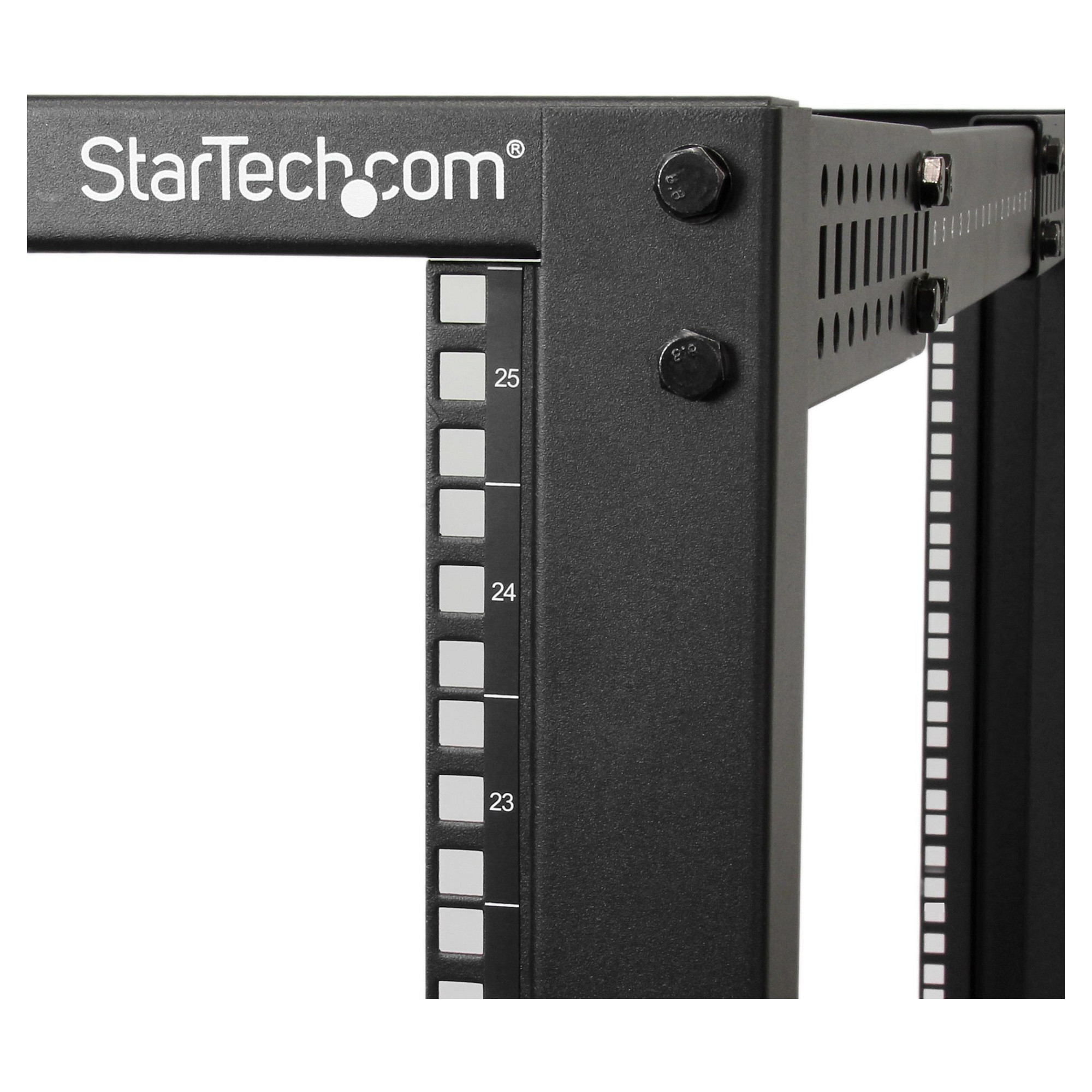 Otvoreni poslužiteljski stalak STARTECH.COM od 25 U (4 post podesiva dubina (22in do40in) mrežni stalak s kotačićima/razinama/upravljanjem kabelima-10