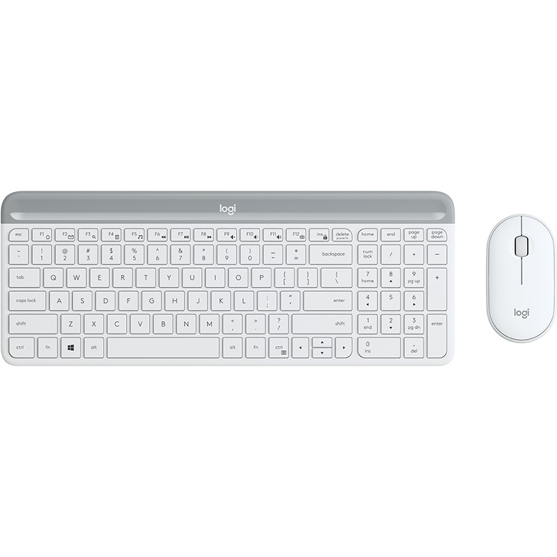 Bežični set tipkovnice i miša LOGITECH Slim Wireless Combo MK470 (QWERTZ, njemački) Off-White bijela – internacionalna non HR tipkovnica-5