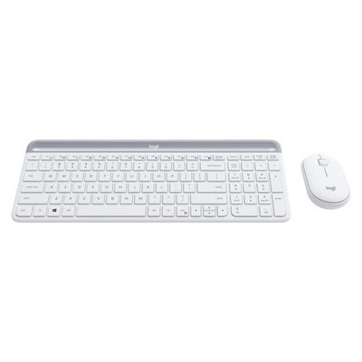 Bežični set tipkovnice i miša LOGITECH Slim Wireless Combo MK470 (QWERTZ, njemački) Off-White bijela – internacionalna non HR tipkovnica