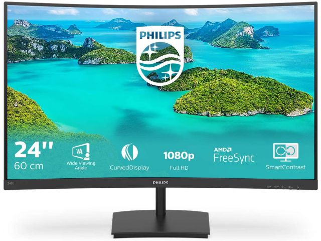 Monitor PHILIPS E-line 241E1SC 24" curved Full HD-13