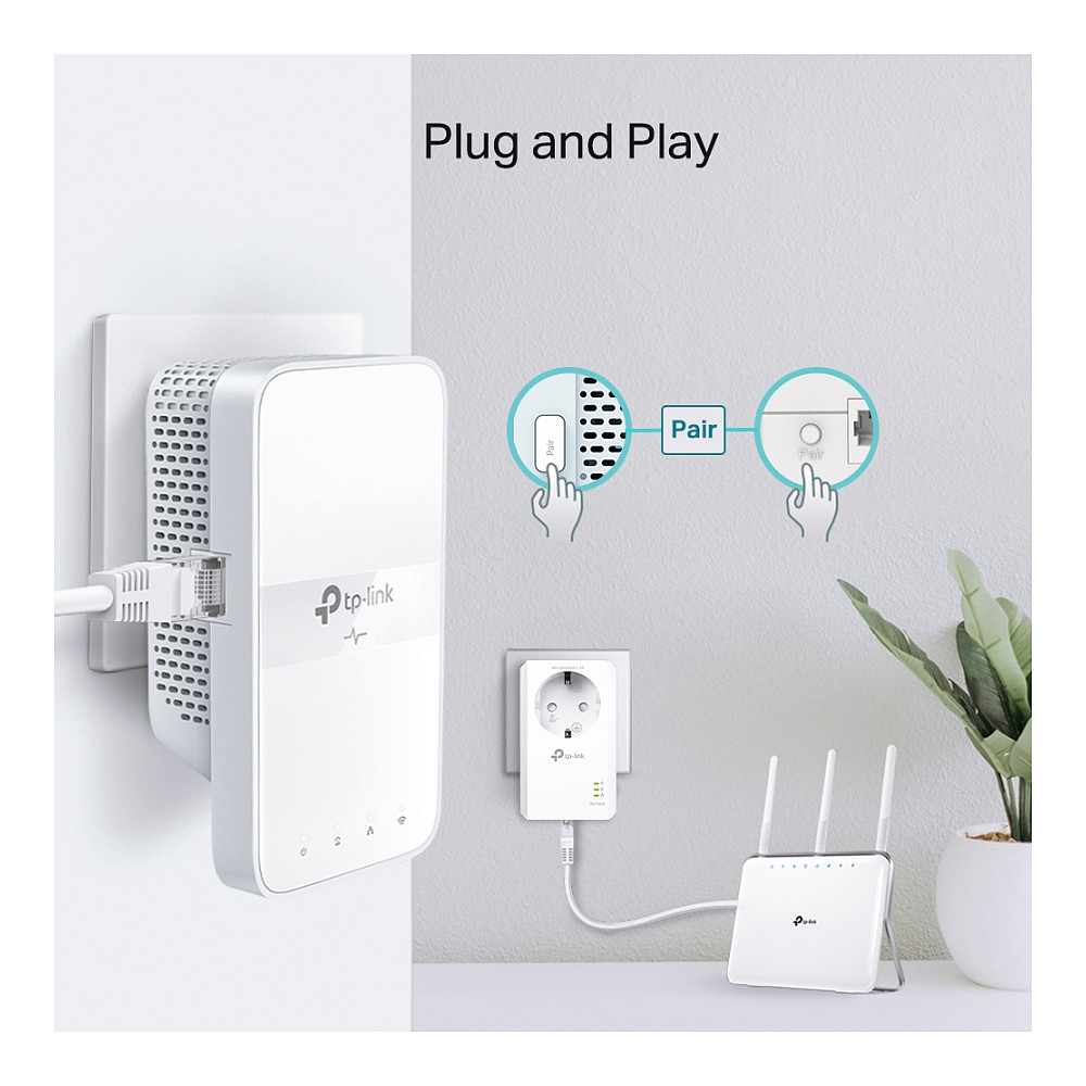 Kit za napajanje preko mreže TP-LINK TL-WPA7617 (KIT V1, Powerline Wi-Fi Kit, most, 802.11a/b/g/n/ac, za utičnicu, s TP-Link TL-PA7017P)-6