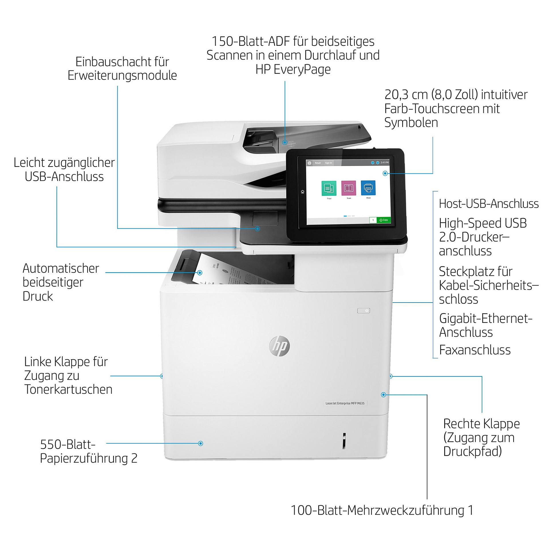 Pisač HP LaserJet Enterprise M635h MFP A4-4