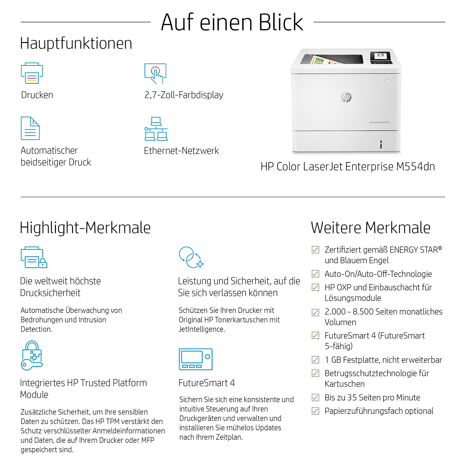 Printer HP LASERJET ENTERPRISE M554DN (color, laser, 40 stranica u minuti, automatski obostrani ispis, 1200 x 1200 dpi)-15