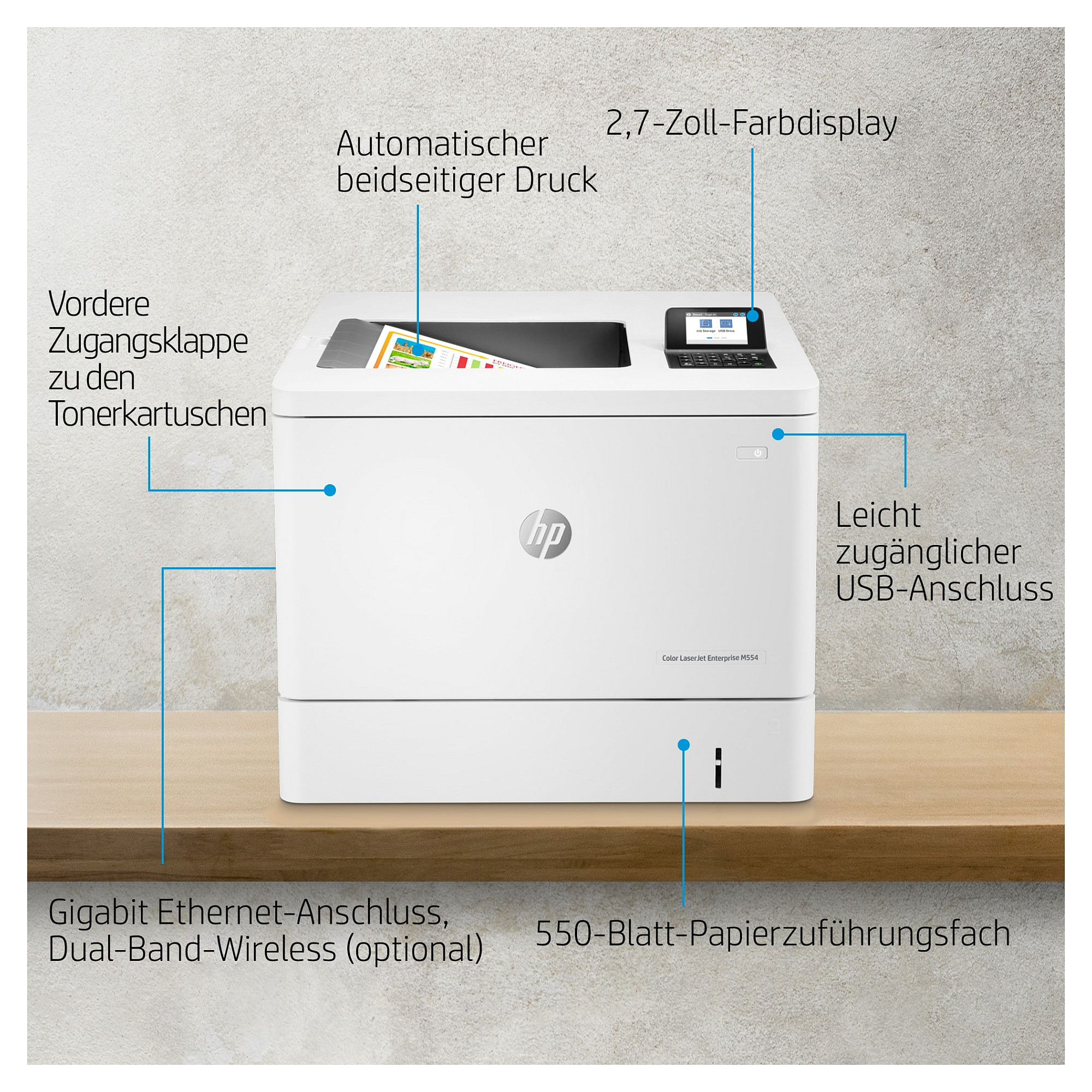 Printer HP LASERJET ENTERPRISE M554DN (color, laser, 40 stranica u minuti, automatski obostrani ispis, 1200 x 1200 dpi)-16