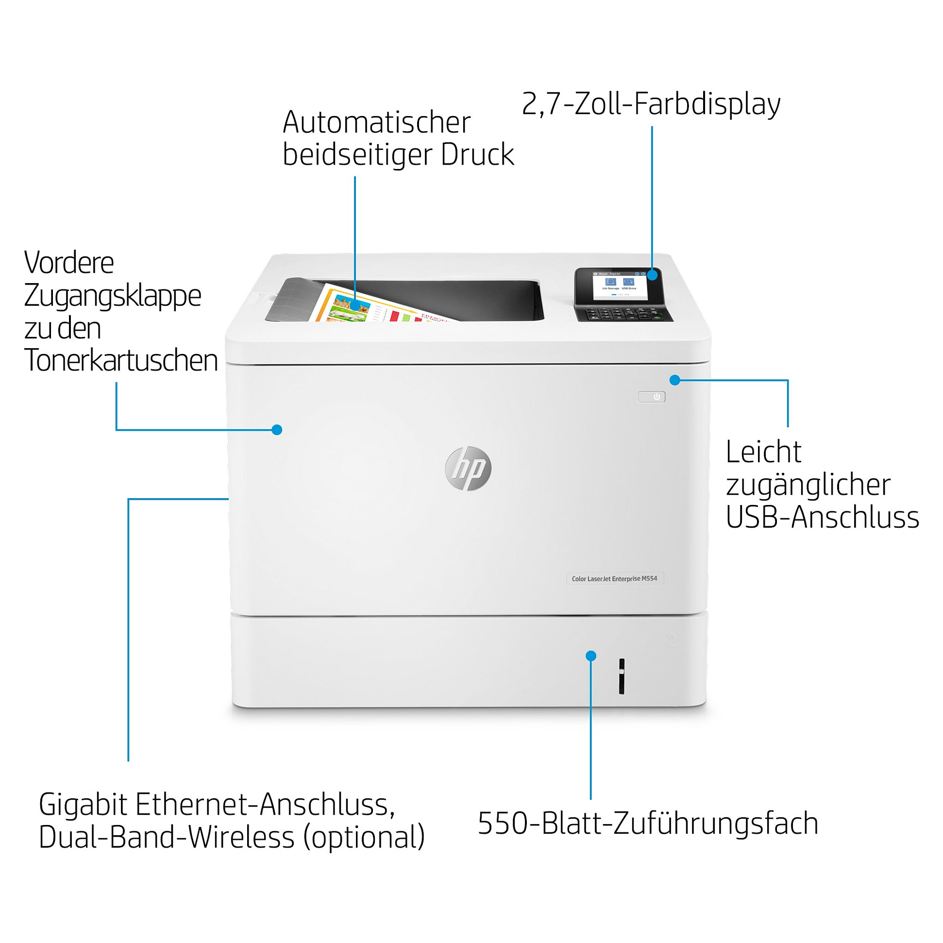 Printer HP LASERJET ENTERPRISE M554DN (color, laser, 40 stranica u minuti, automatski obostrani ispis, 1200 x 1200 dpi)-20