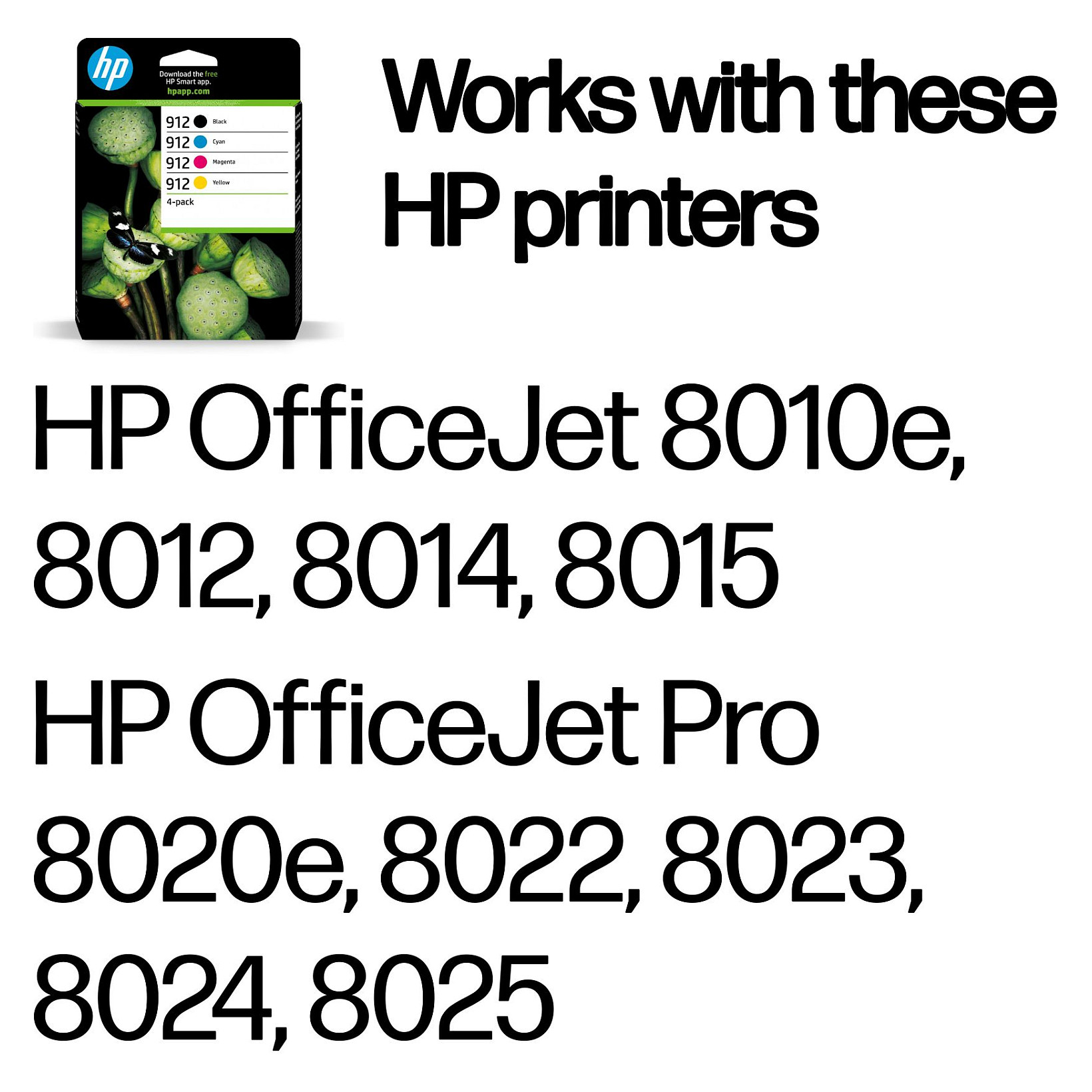 Paket tinte HP 912 (4 komada, original) crna, žuta, cijan, magenta-0