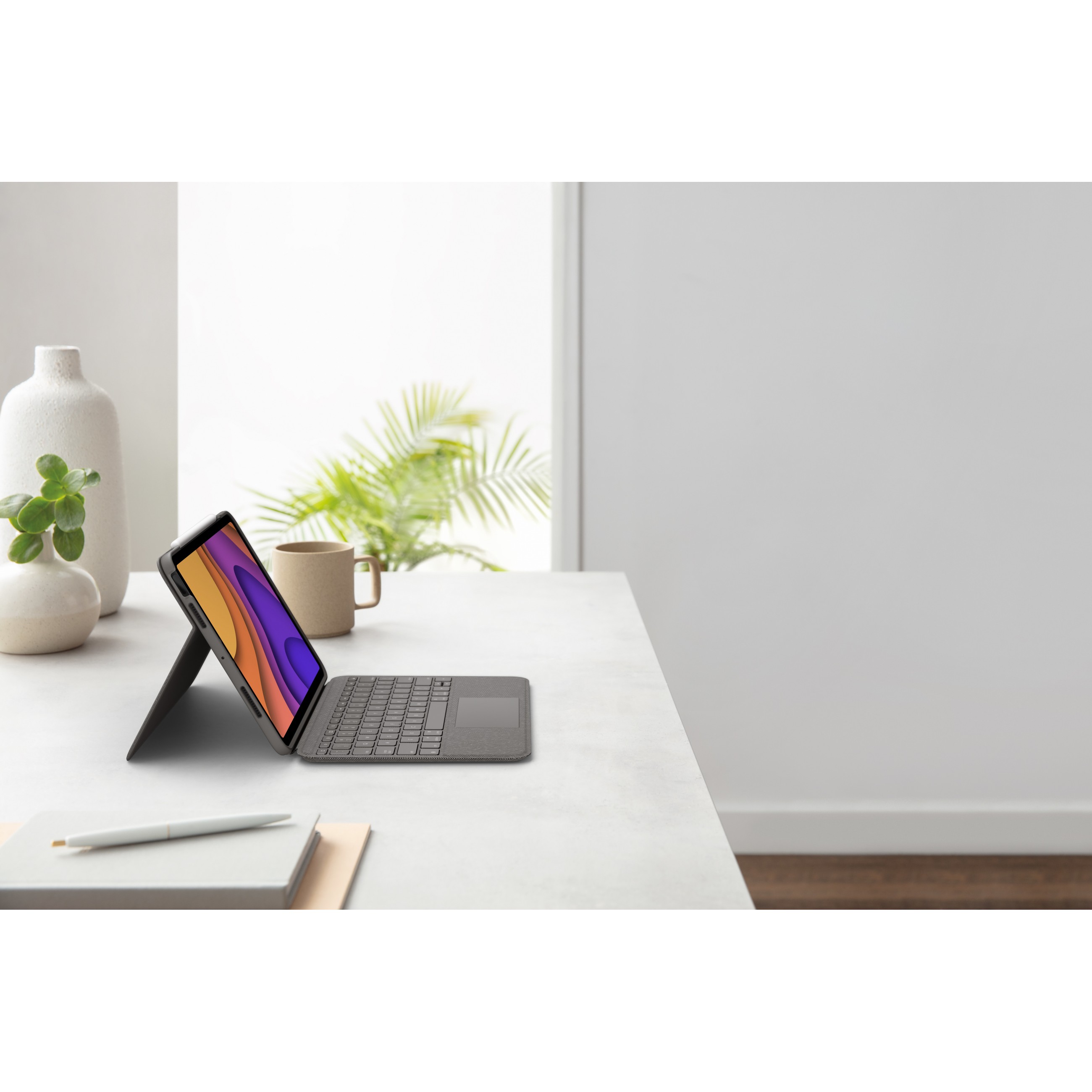 Tipkovnica LOGITECH Folio Touch s futrolom i trackpadom, QWERTZ, njemački, oxford siva – internacionalna non HR tipkovnica-9