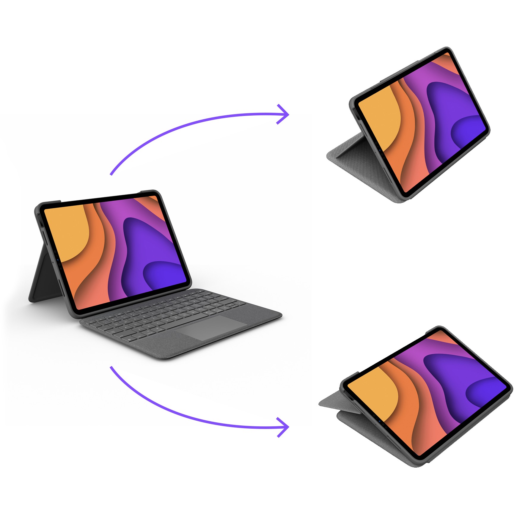 Tipkovnica LOGITECH Folio Touch s futrolom i trackpadom, QWERTZ, njemački, oxford siva – internacionalna non HR tipkovnica-13