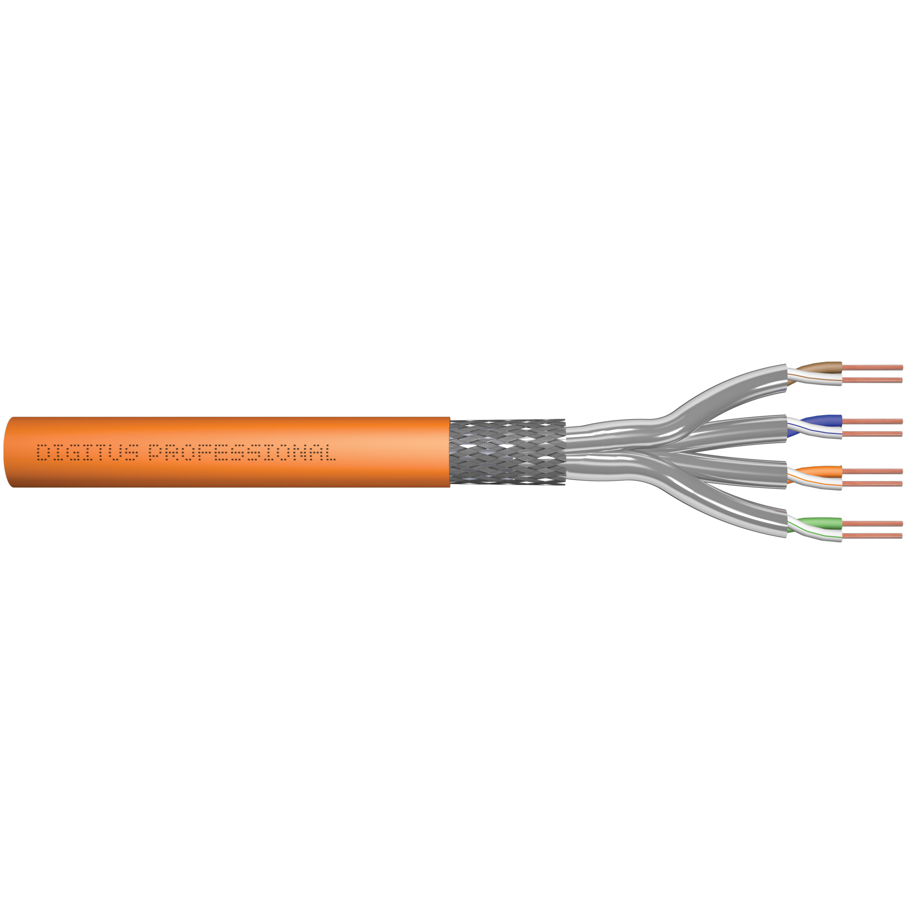Digitus Cat.7 S/FTP instalacijski kabel (100 m, S/FTP, Dca-s1a d1 a1, LSZH, narančasta boja)-1