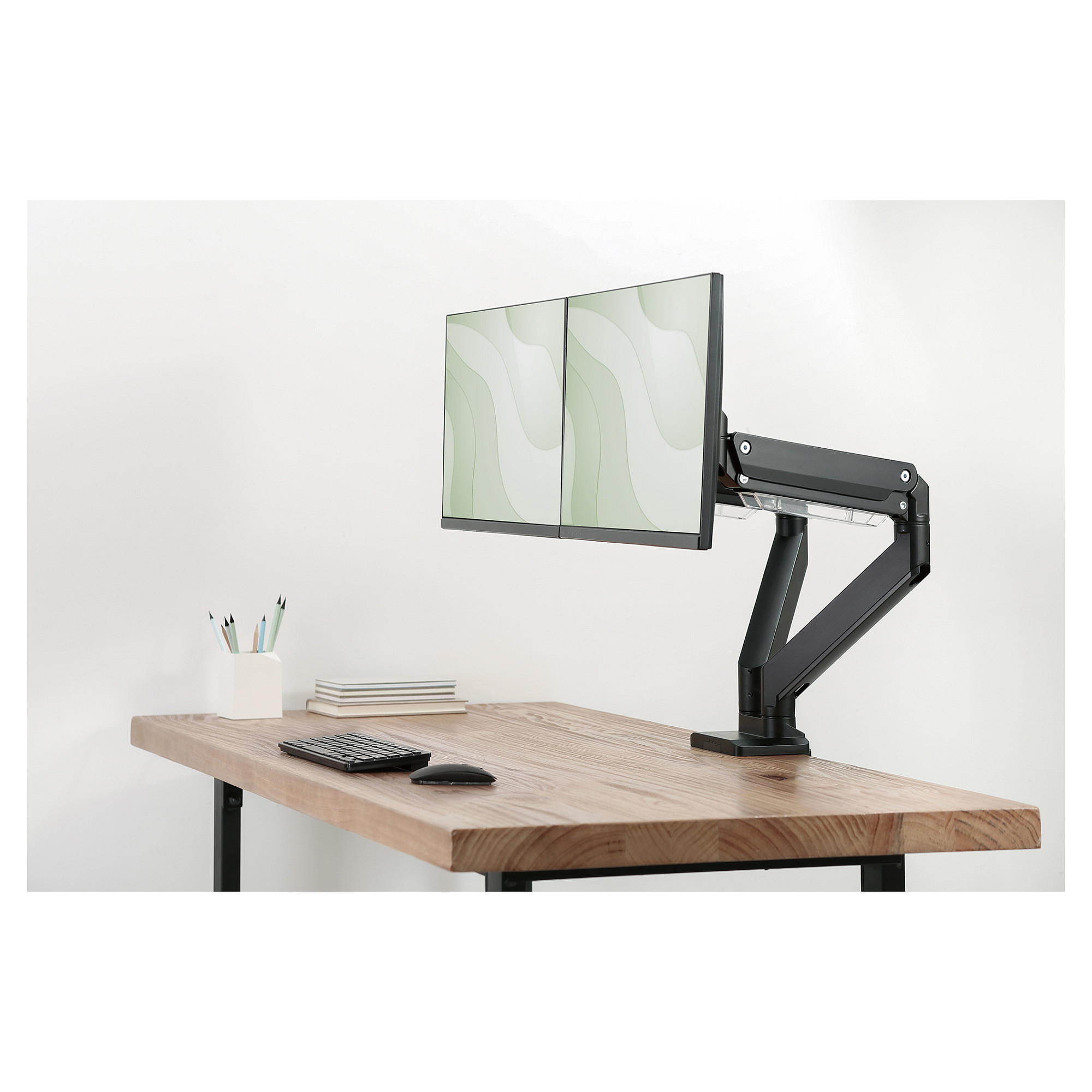 Nosač za monitor DIGITUS (za 2 LCD zaslona / zakrivljeni LCD zaslon, plinska opruga) mat crna-2