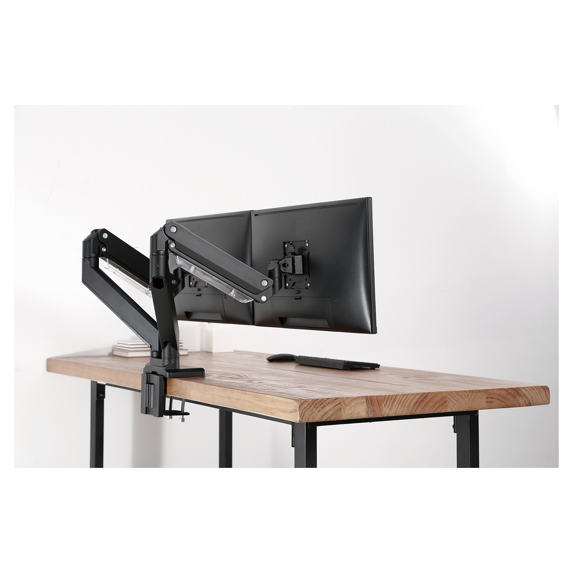 Nosač za monitor DIGITUS (za 2 LCD zaslona / zakrivljeni LCD zaslon, plinska opruga) mat crna-3