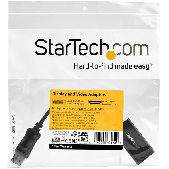Adapter StarTech.com DisplayPort to HDMI - 4K 60Hz - crna-11