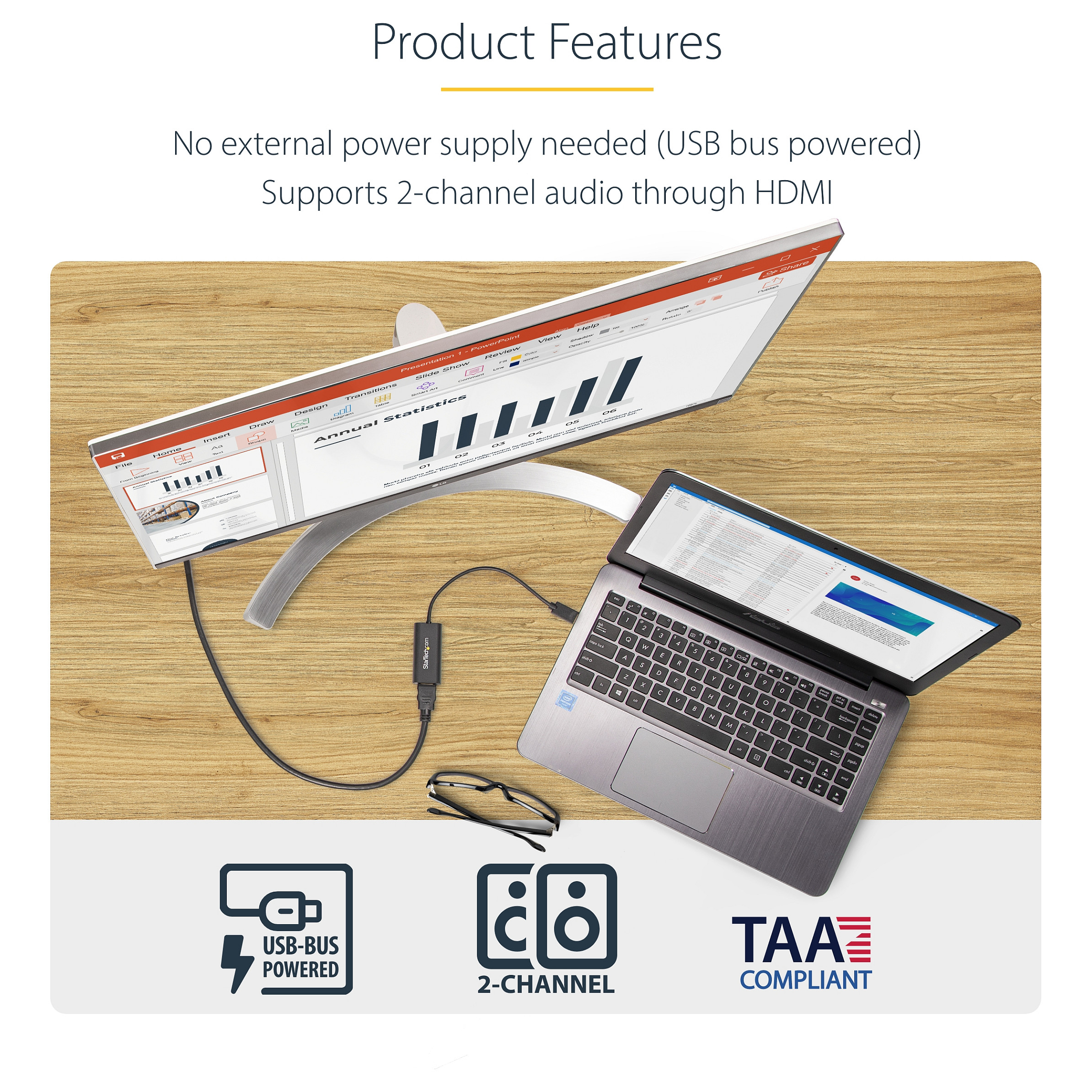 USB 3.0 na HDMI adapter STARTECH.COM (slim dizajn, 1920x1200, video/audio kabel, TAA kompatibilan, 19 cm)-17