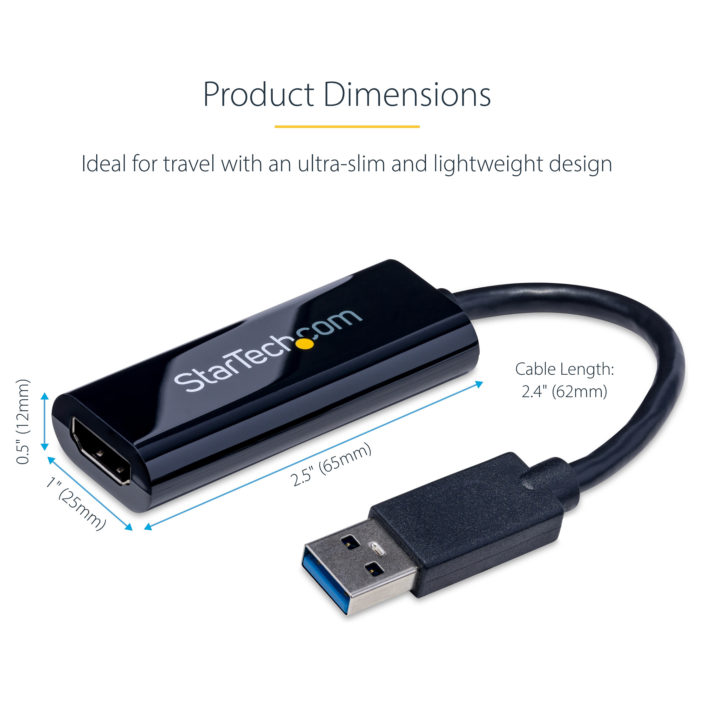 USB 3.0 na HDMI adapter STARTECH.COM (slim dizajn, 1920x1200, video/audio kabel, TAA kompatibilan, 19 cm)-18
