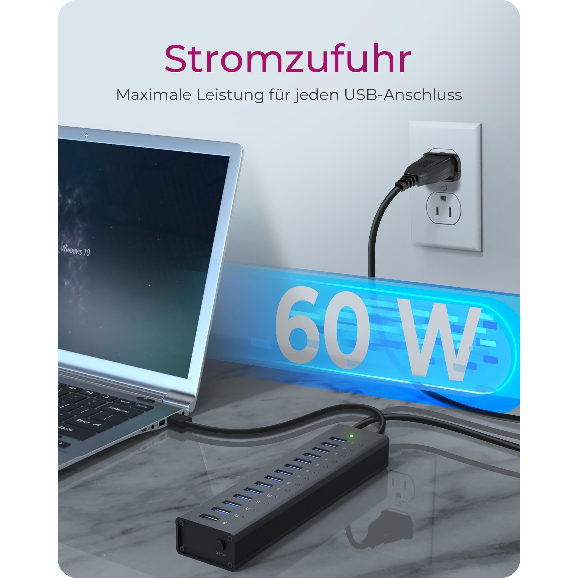 Hub RAIDSONIC ICY BOX IB-AC6113 (13 portova, USB 3.0, 5 GBit/s, USB 2.0, USB BC 1.2)-9