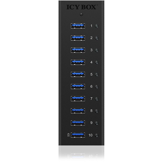 Hub RAIDSONIC ICY BOX IB-AC6110 (10 priključaka, USB 3.0, 5 GBit/s, USB 2.0, USB punjač 5 V / 2.1 A)-12