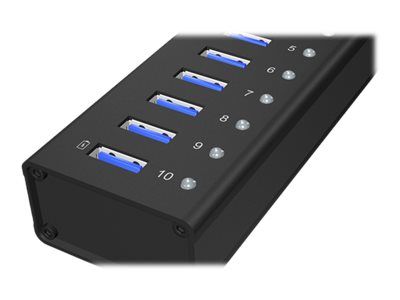 Hub RAIDSONIC ICY BOX IB-AC6110 (10 priključaka, USB 3.0, 5 GBit/s, USB 2.0, USB punjač 5 V / 2.1 A)-4