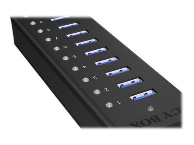 Hub RAIDSONIC ICY BOX IB-AC6110 (10 priključaka, USB 3.0, 5 GBit/s, USB 2.0, USB punjač 5 V / 2.1 A)-6