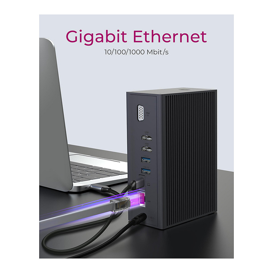 Docking stanica ICY BOX IB-DK2262AC, USB-C, 100W PD-20