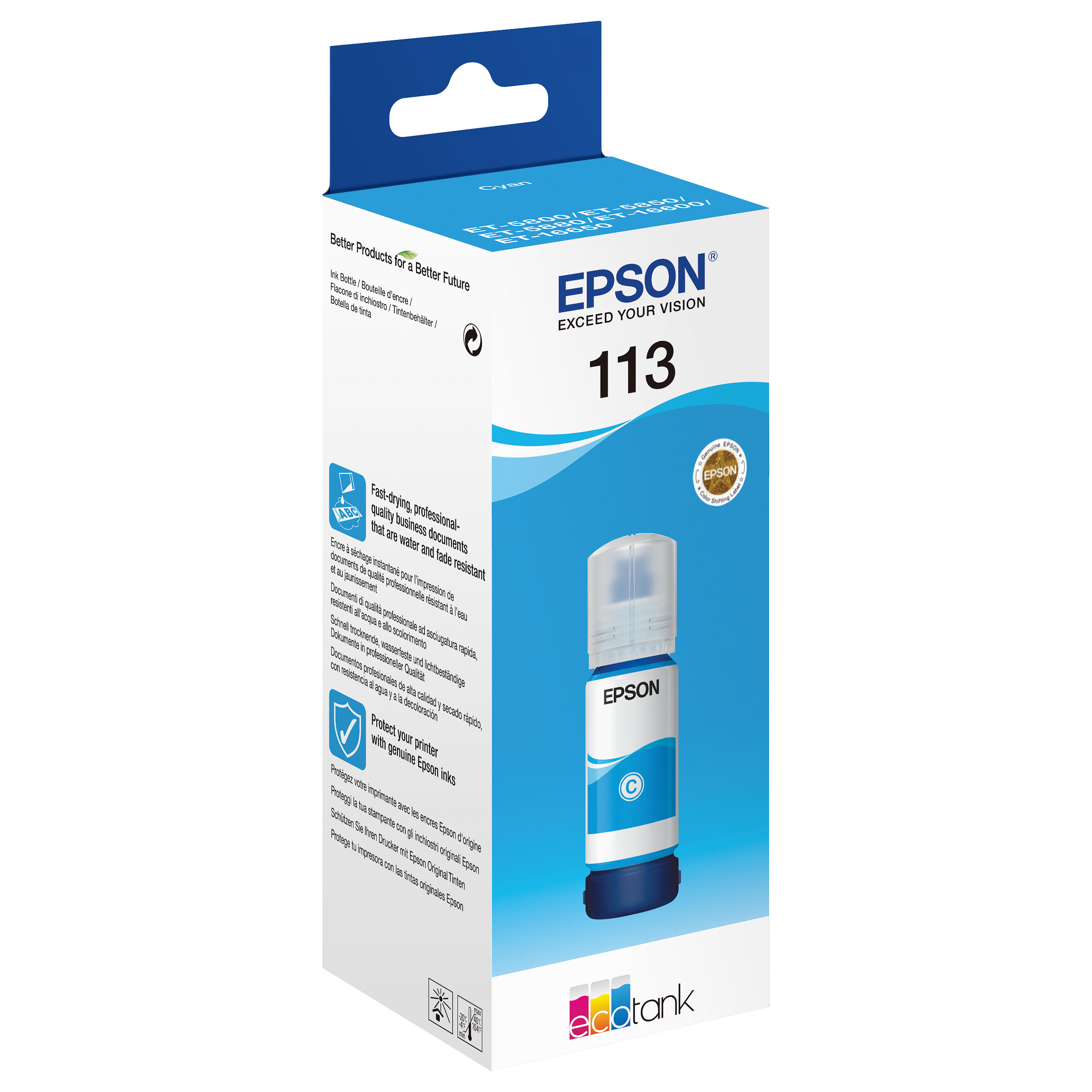 Tinta EPSON EcoTank 113 (original, za punjenje) cijan-2