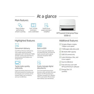 Skener za dokumente HP ScanJet Enterprise Flow 5000 s5 (stolni, USB 3.0)-15